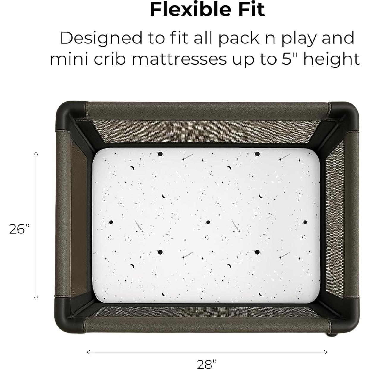 Juego de Sábanas Ajustadas Ely's & Co. para Cuna Mini 100% Algodón