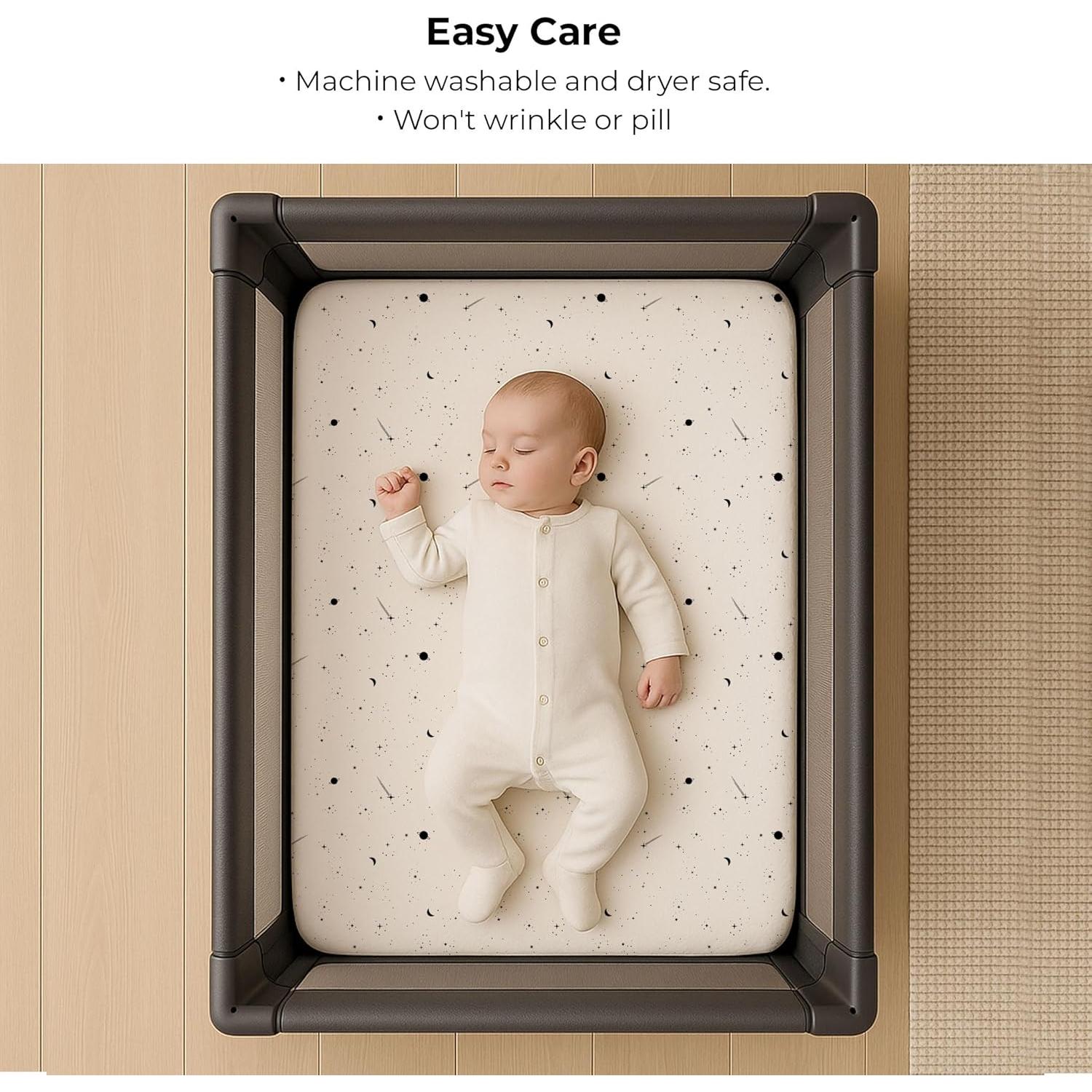 Juego de Sábanas Ajustadas Ely's & Co. para Cuna Mini 100% Algodón