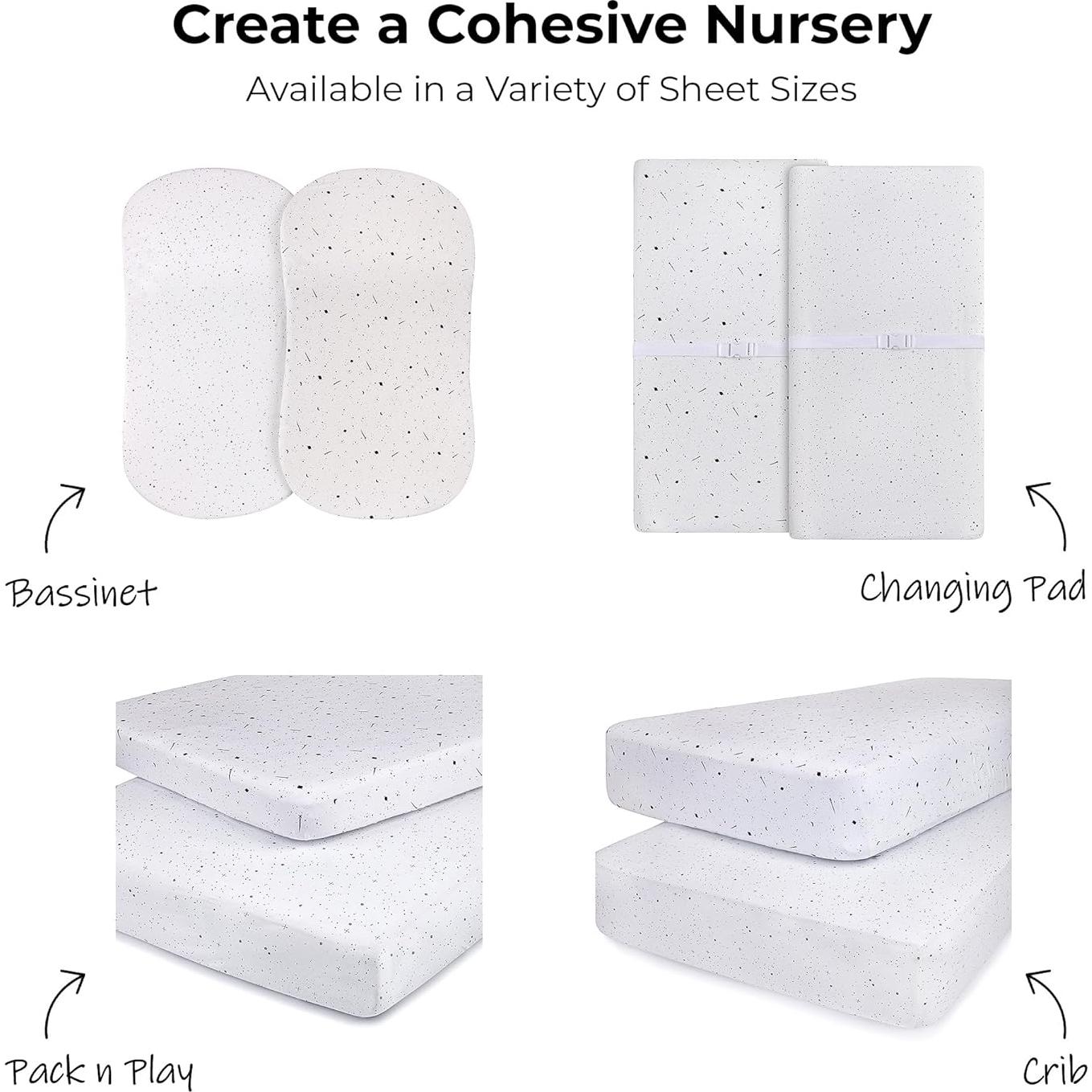 Juego de Sábanas Ajustadas Ely's & Co. para Cuna Mini 100% Algodón