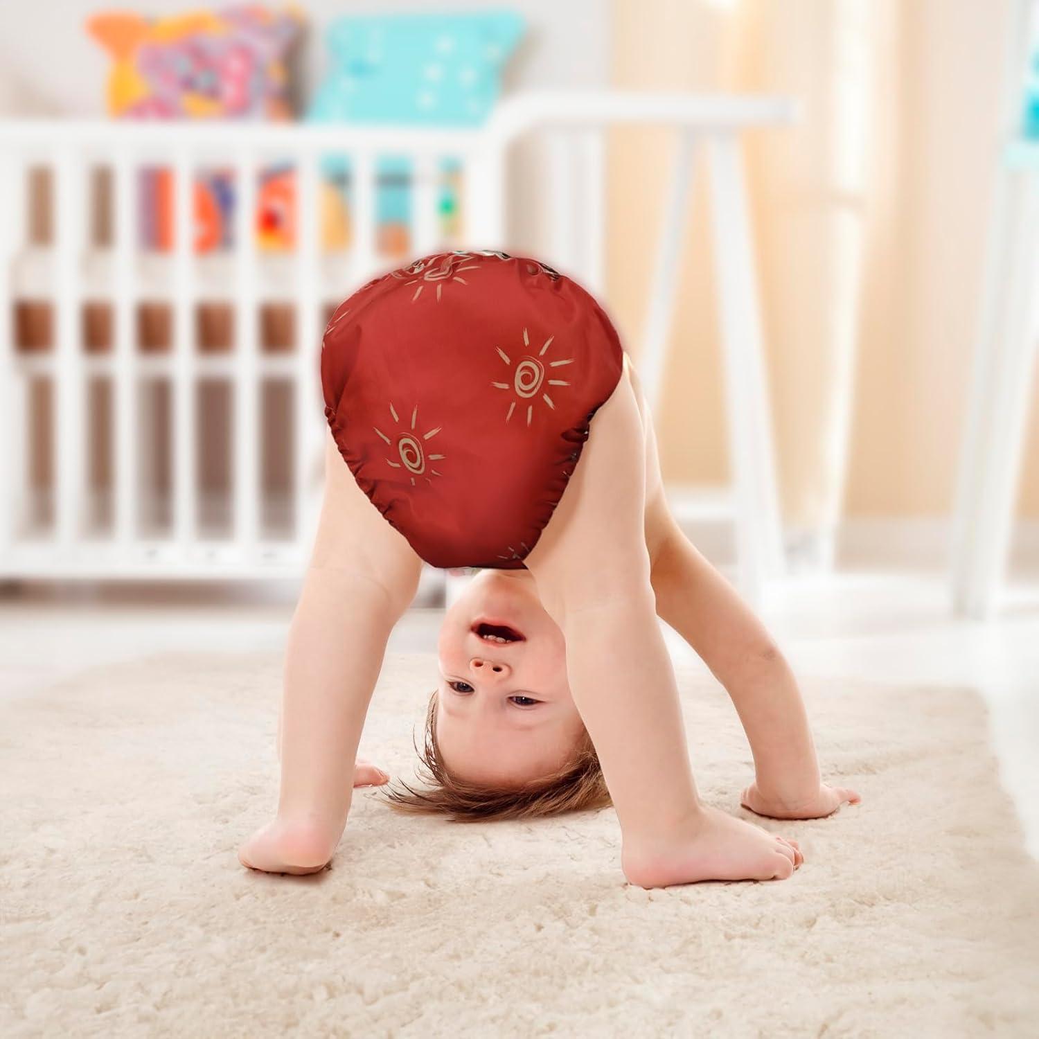 Juego de Pañales de Tela Smarbore - 4 Pañales Reutilizables 2.7-15 kg