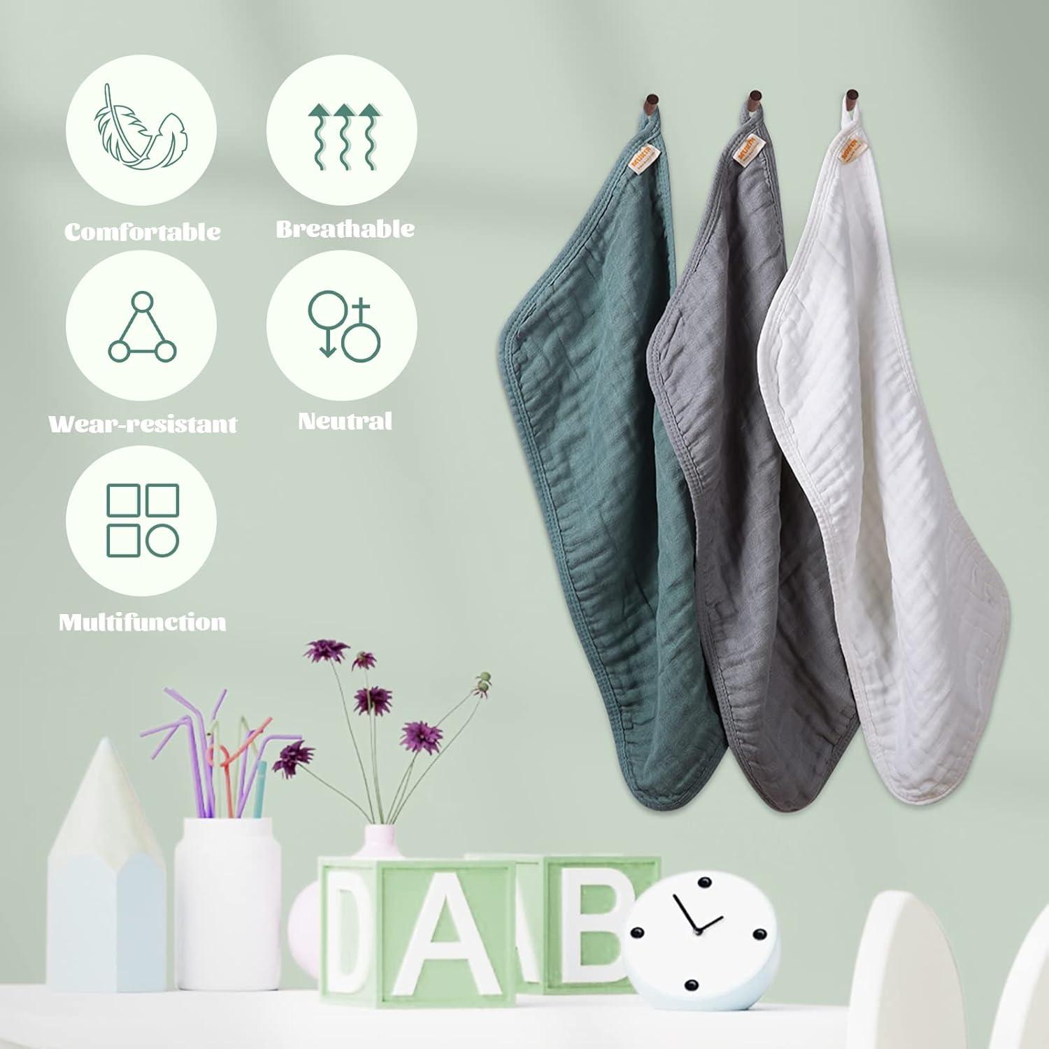 Pañales de Algodón Suave MUKIN - 6 Unidades Gris 50.8x25.4 cm