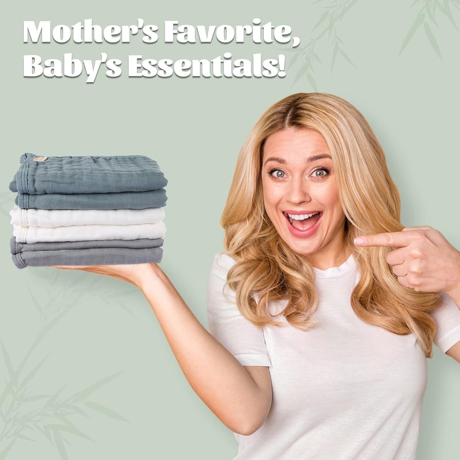 Pañales de Algodón Suave MUKIN - 6 Unidades Gris 50.8x25.4 cm