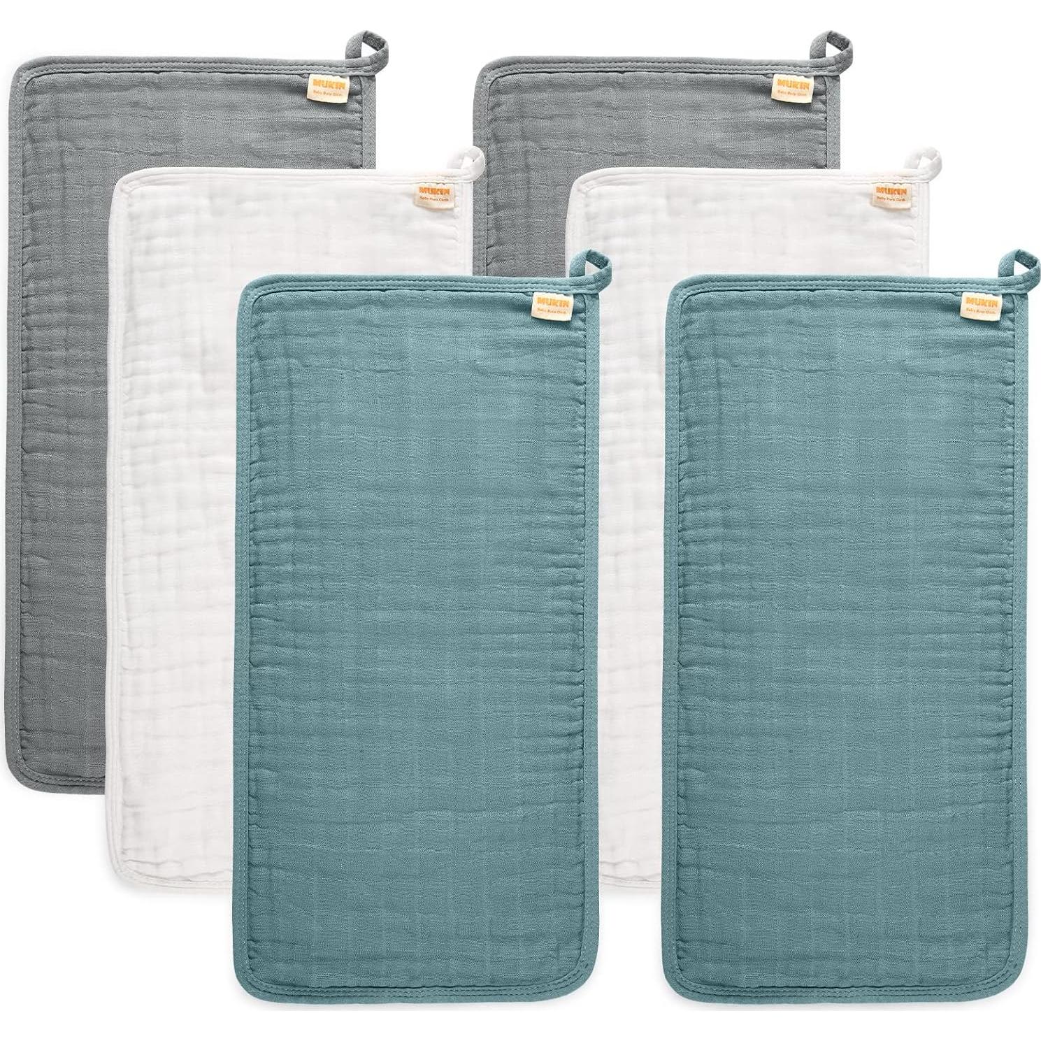 Pañales de Algodón Suave MUKIN - 6 Unidades Gris 50.8x25.4 cm