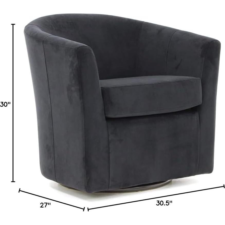 Silla de Club Giratoria Pemberly Row 19 H Tela Negra