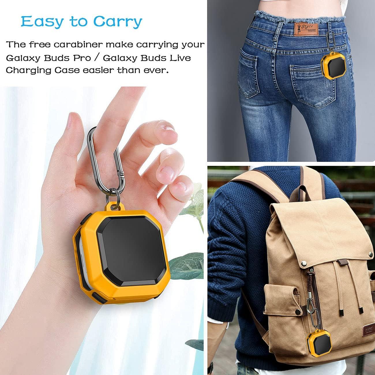 Funda Protectora Wocoxo para Galaxy Buds Pro/Live Amarillo