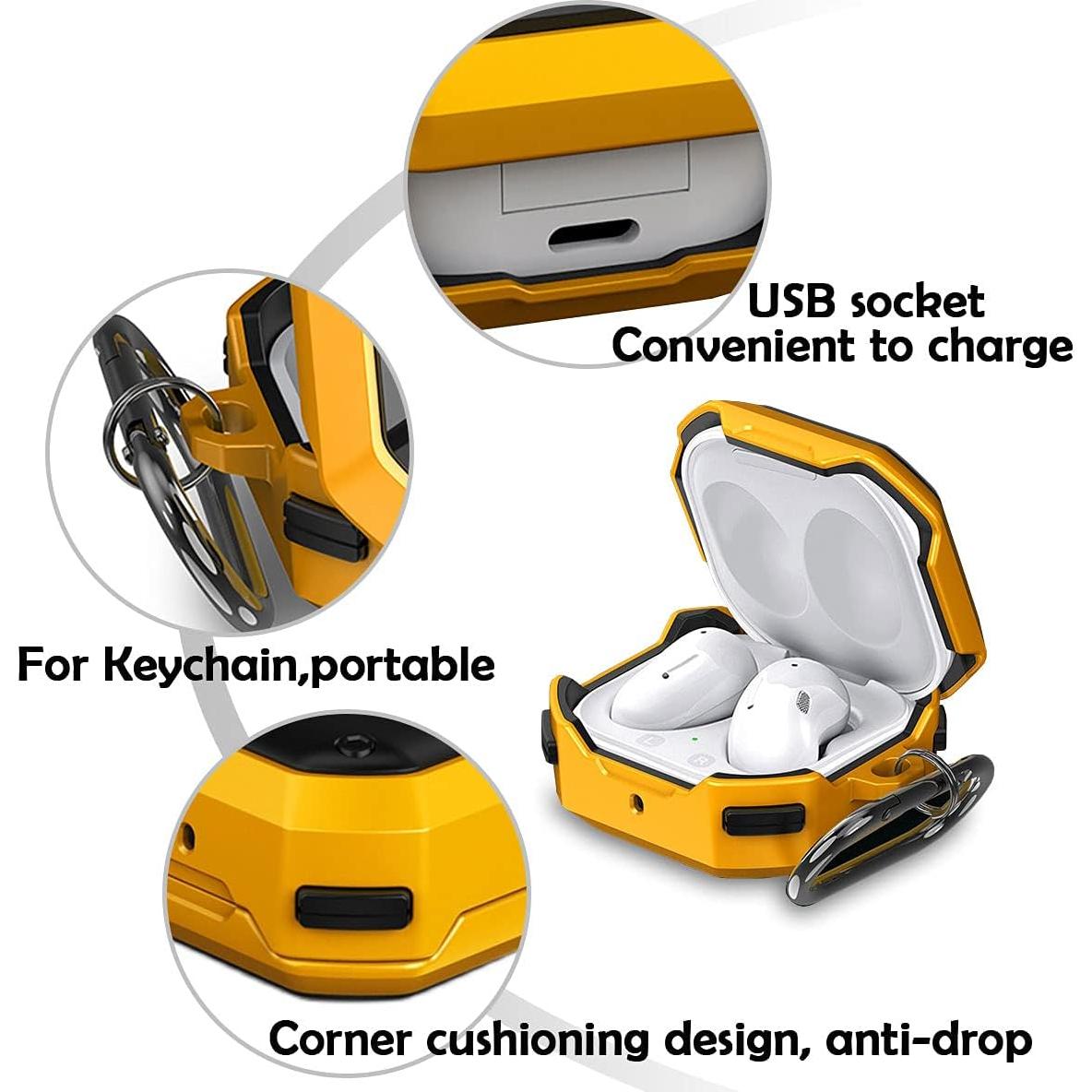 Funda Protectora Wocoxo para Galaxy Buds Pro/Live Amarillo