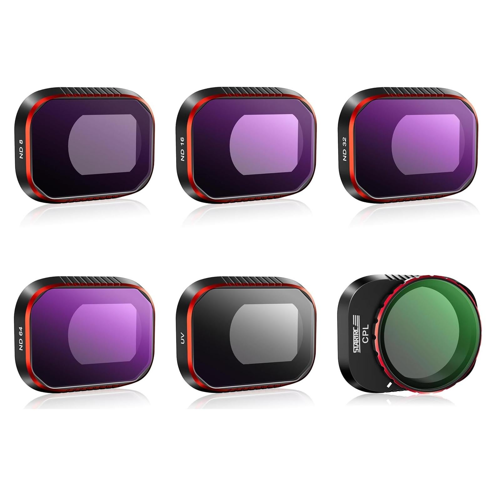 Filtros STARTRC para DJI Mini 4 Pro - Paquete de 6 ND8 ND16 ND32 UV CPL