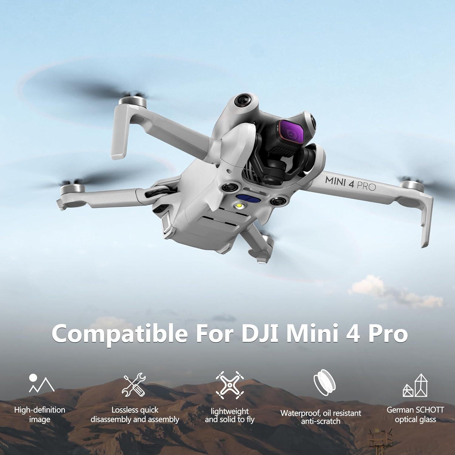Filtros STARTRC para DJI Mini 4 Pro - Paquete de 6 ND8 ND16 ND32 UV CPL