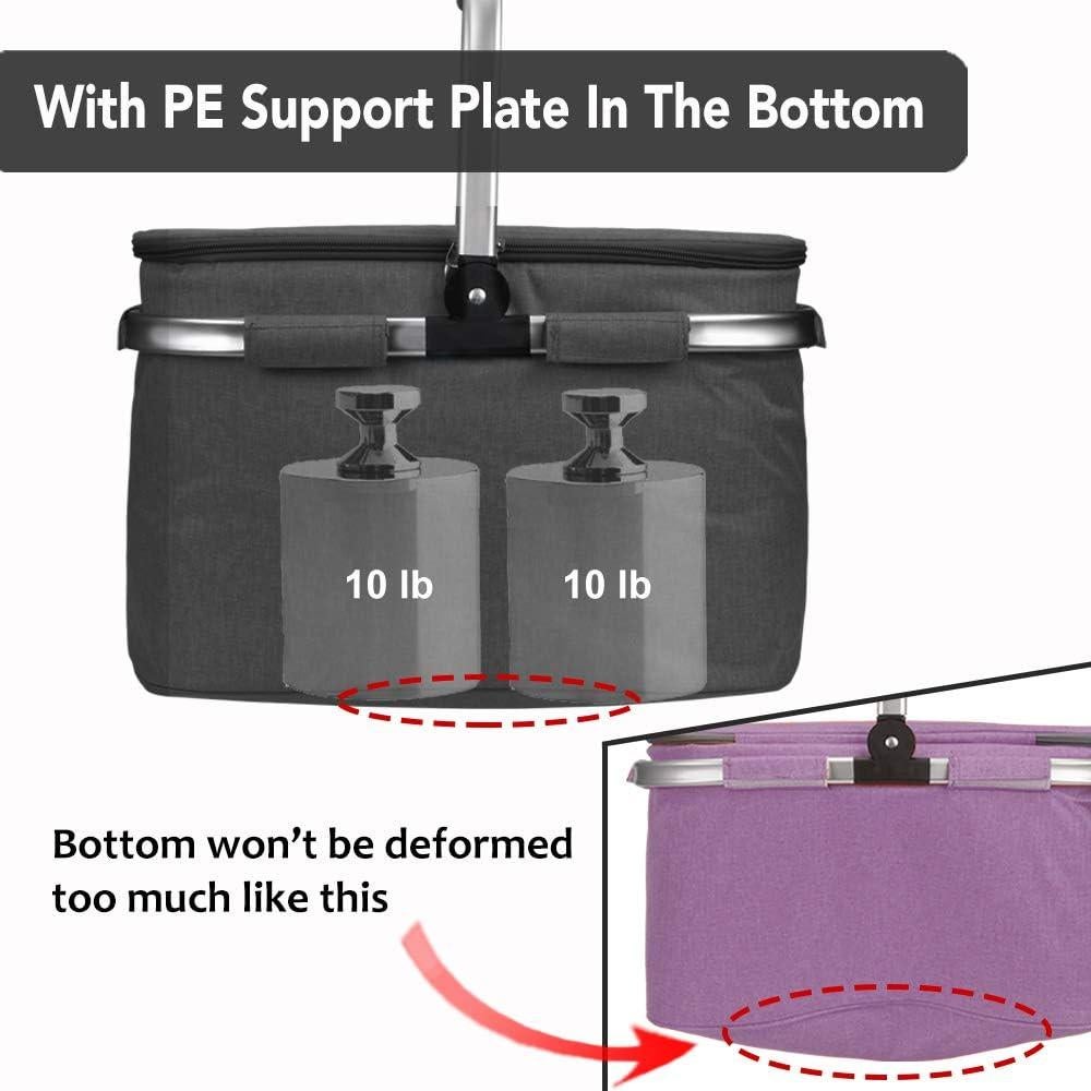 Cesta de Picnic Aislada Tirrinia 34L Resistente al Agua Negra