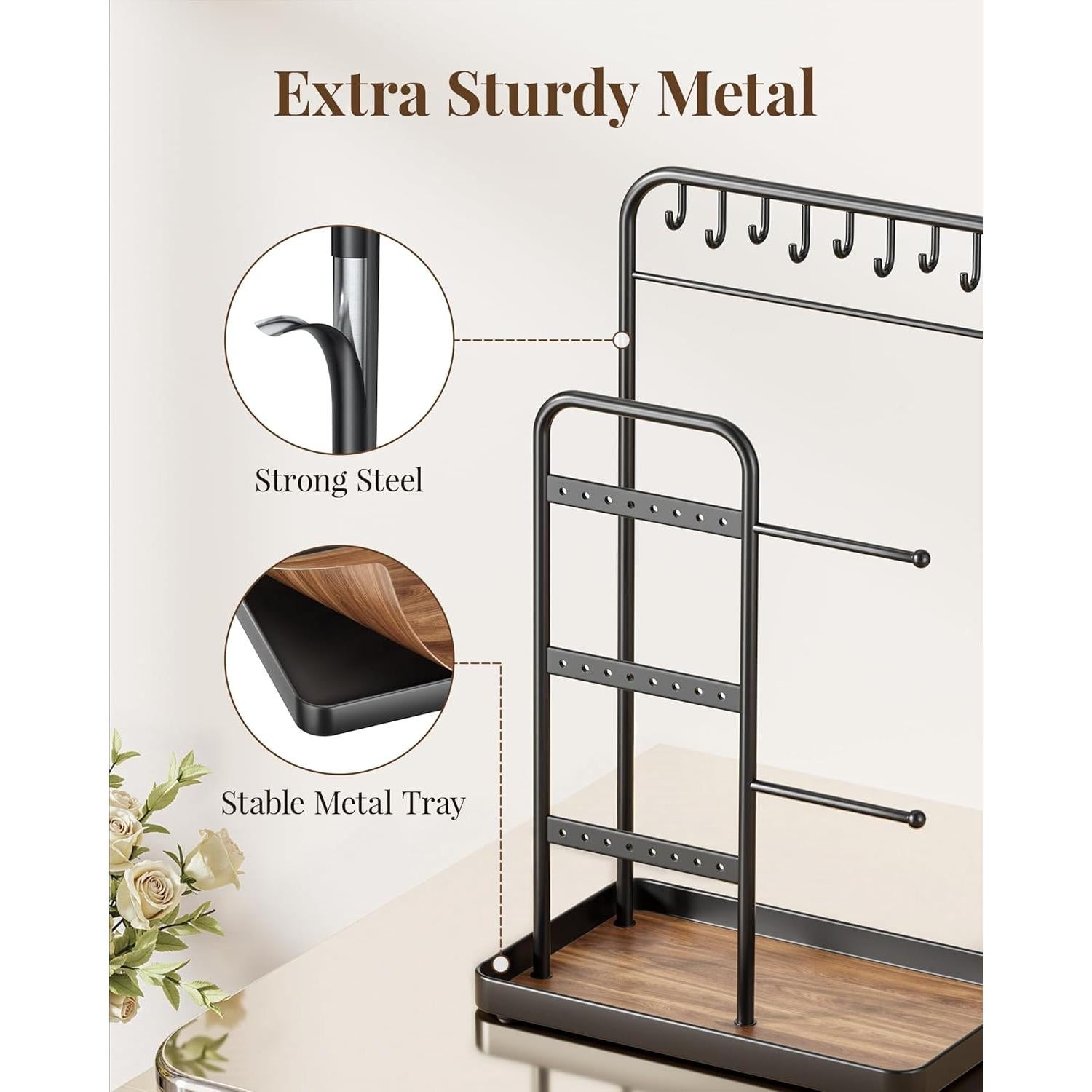 Soporte para Joyería pickpiff Negro - Organizador de Collares y Anillos