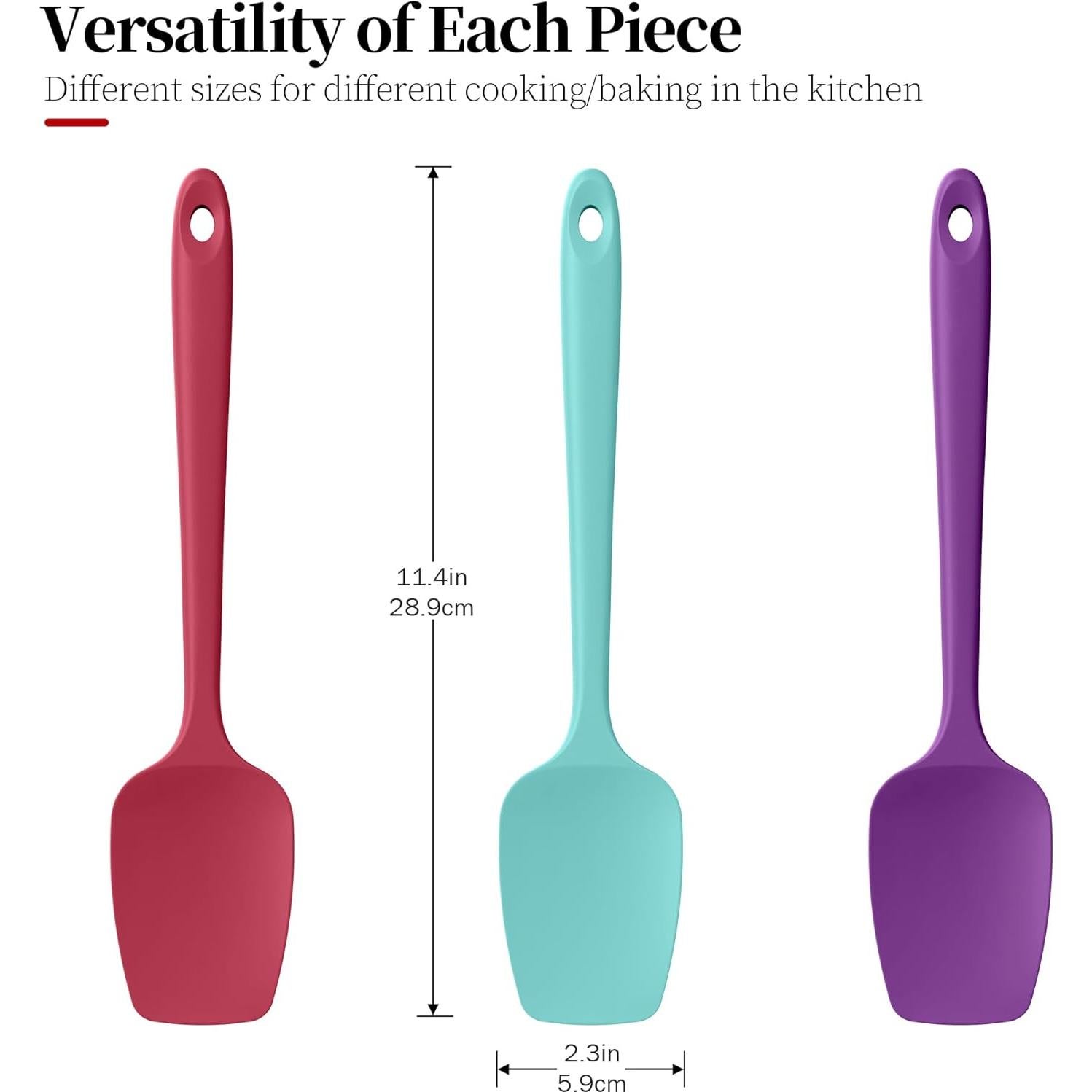 Juego de 3 Espátulas de Silicona Luxiwise Resistente al Calor