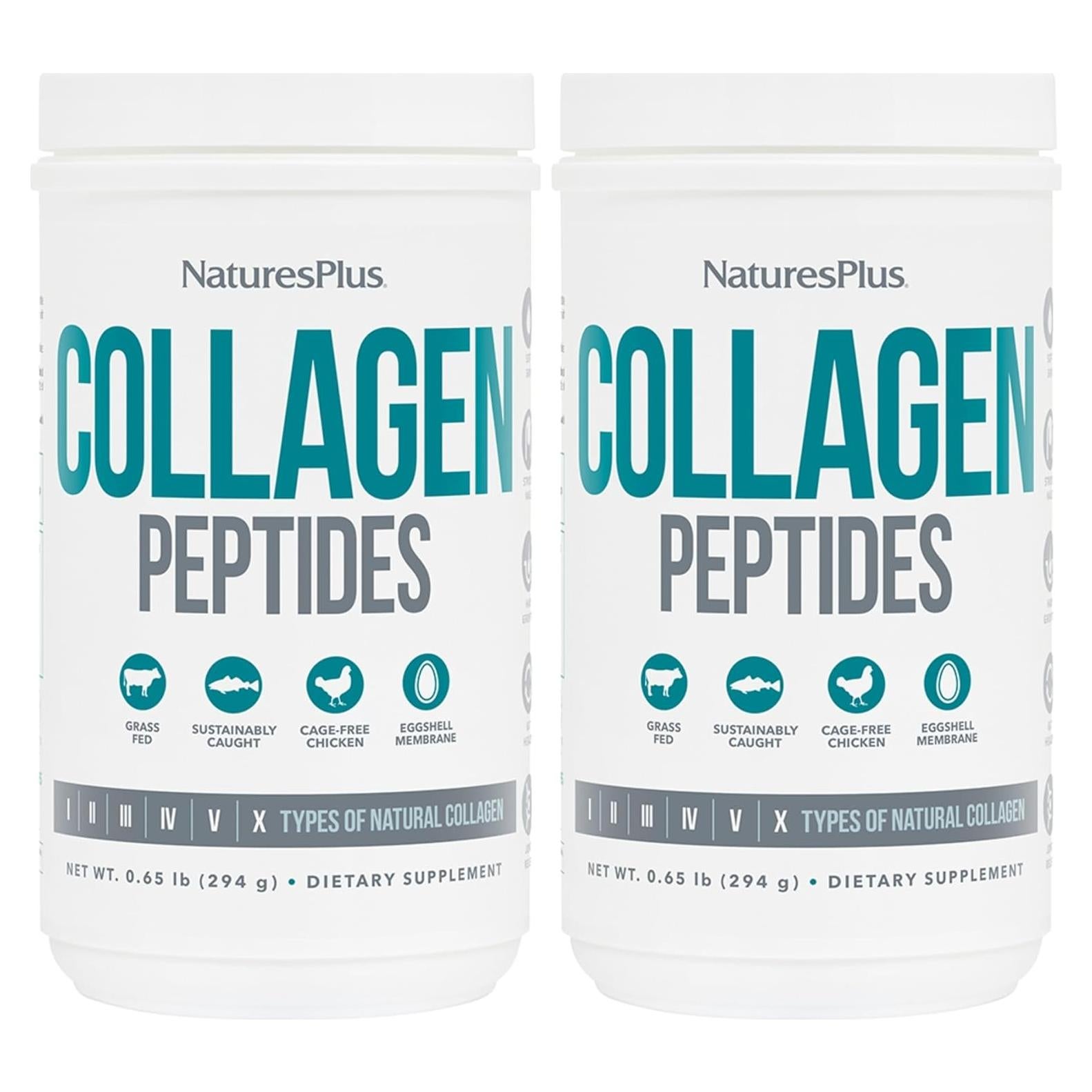 Péptidos de colágeno Natures Plus 2x295g en polvo - Salud piel, cabello y uñas