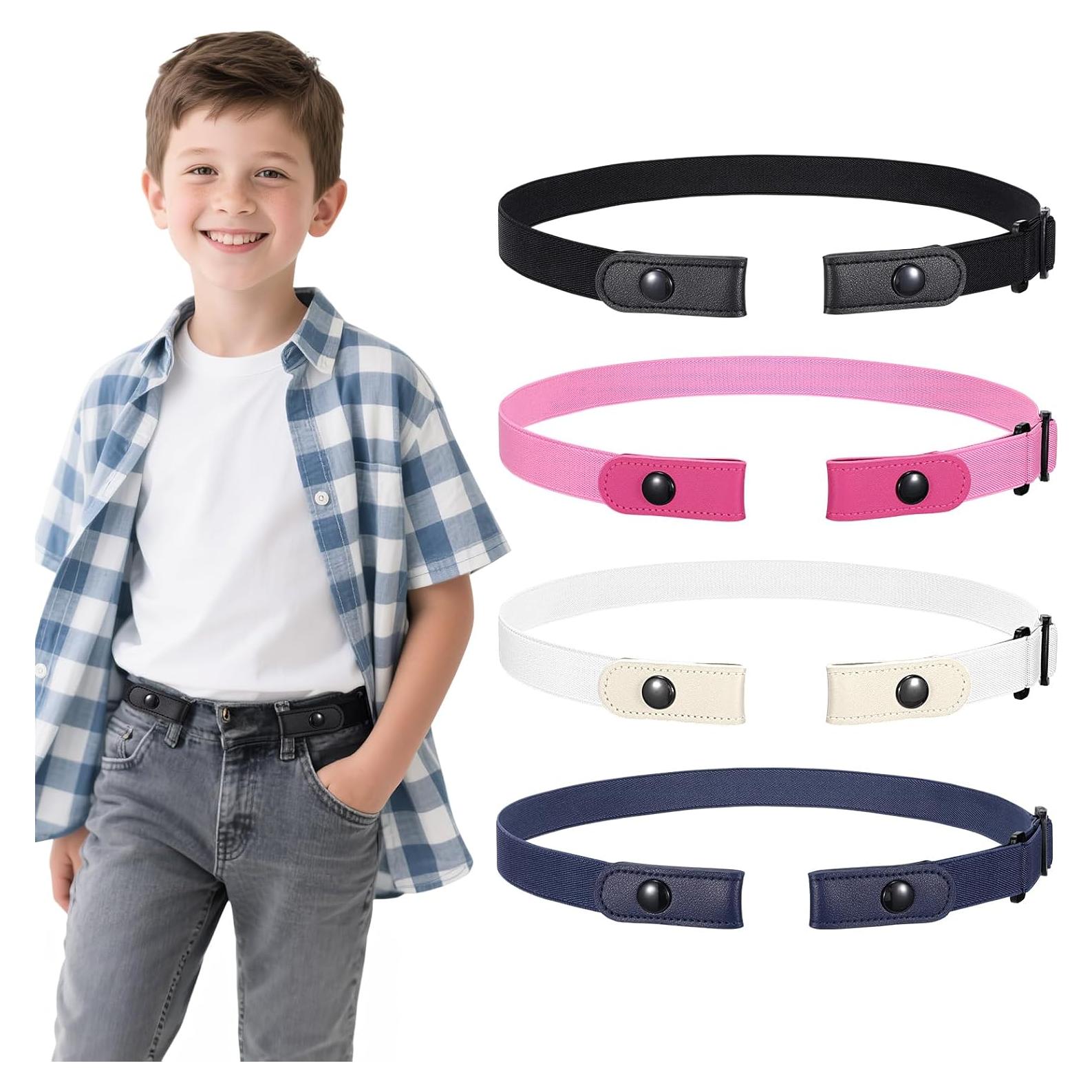Cinturones Elásticos Sin Hebilla WERFORU 4 Pack para Niños