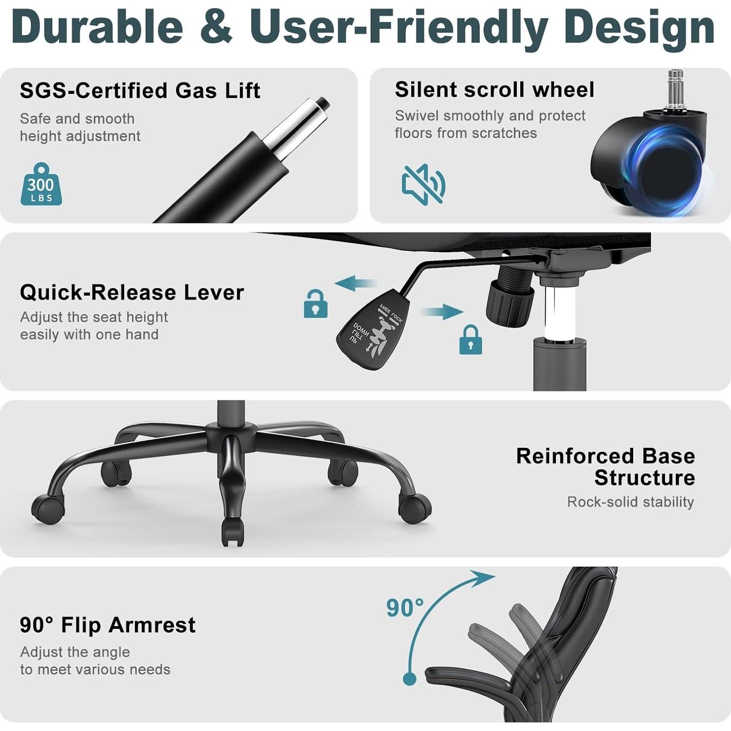 Silla Ejecutiva Ergonómica AnyGod 9010, Soporte Lumbar, 136 kg