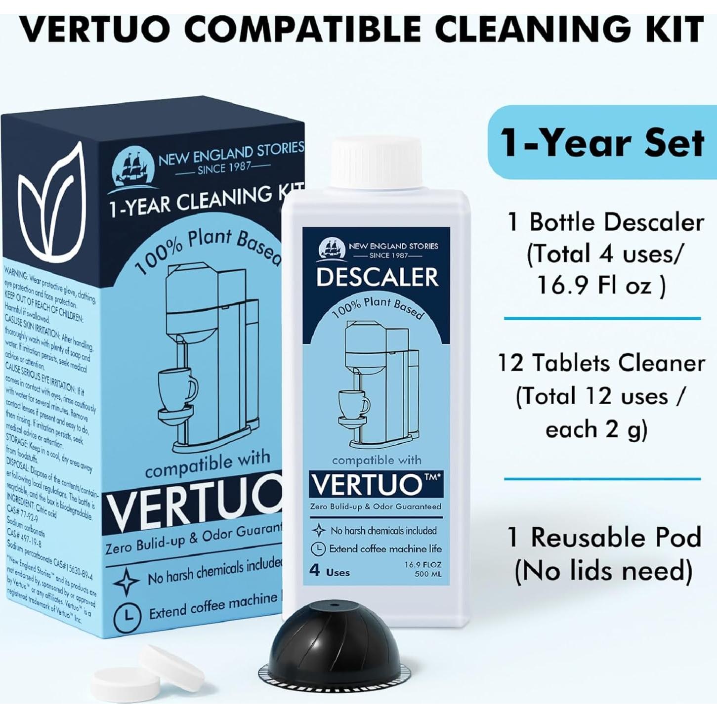 Kit de Descalcificación New England Stories para Nespresso Vertuo - 12 Meses