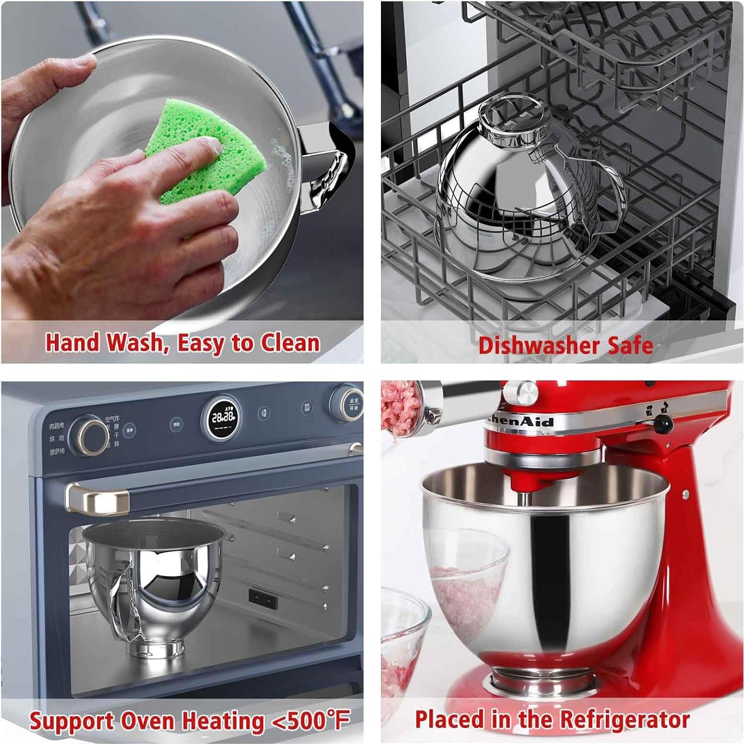 Tazón de acero inoxidable 5QT XINCAN para mezcladores KitchenAid