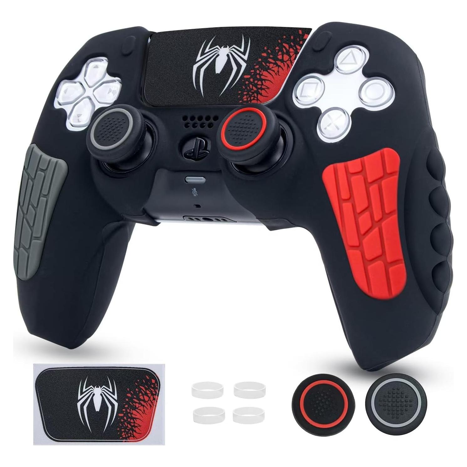 ECHZOVE Funda Silicona Controlador PS5 Antideslizante Negro