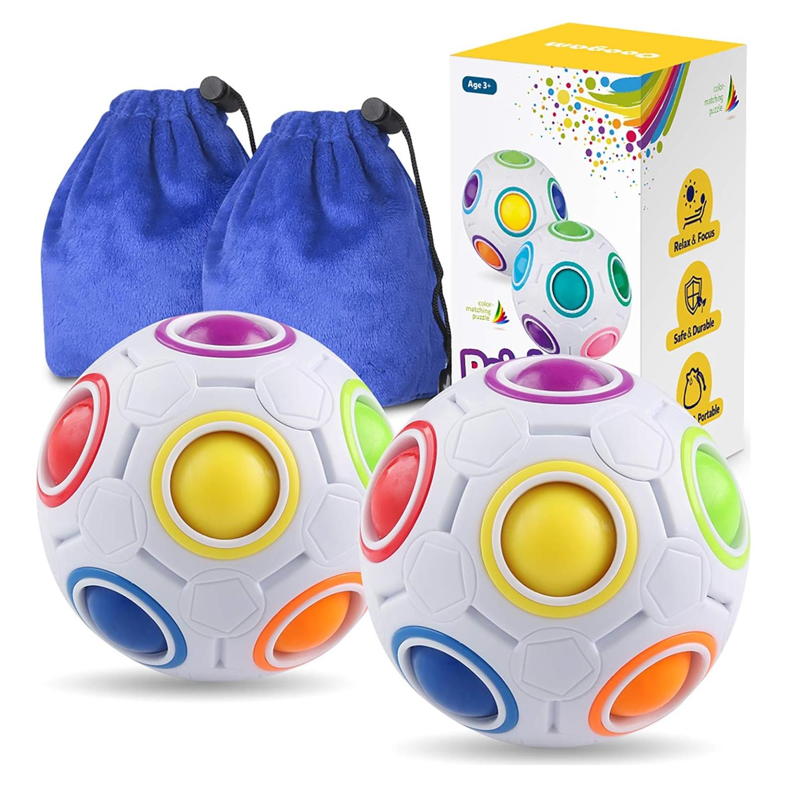 Bola de Rompecabezas Arcoíris Coogam - Juguete Antiestrés 7.6cm