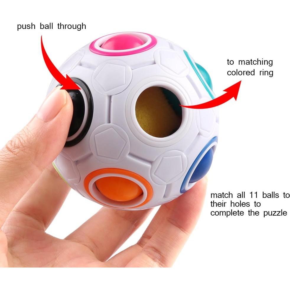Bola de Rompecabezas Arcoíris Coogam - Juguete Antiestrés 7.6cm