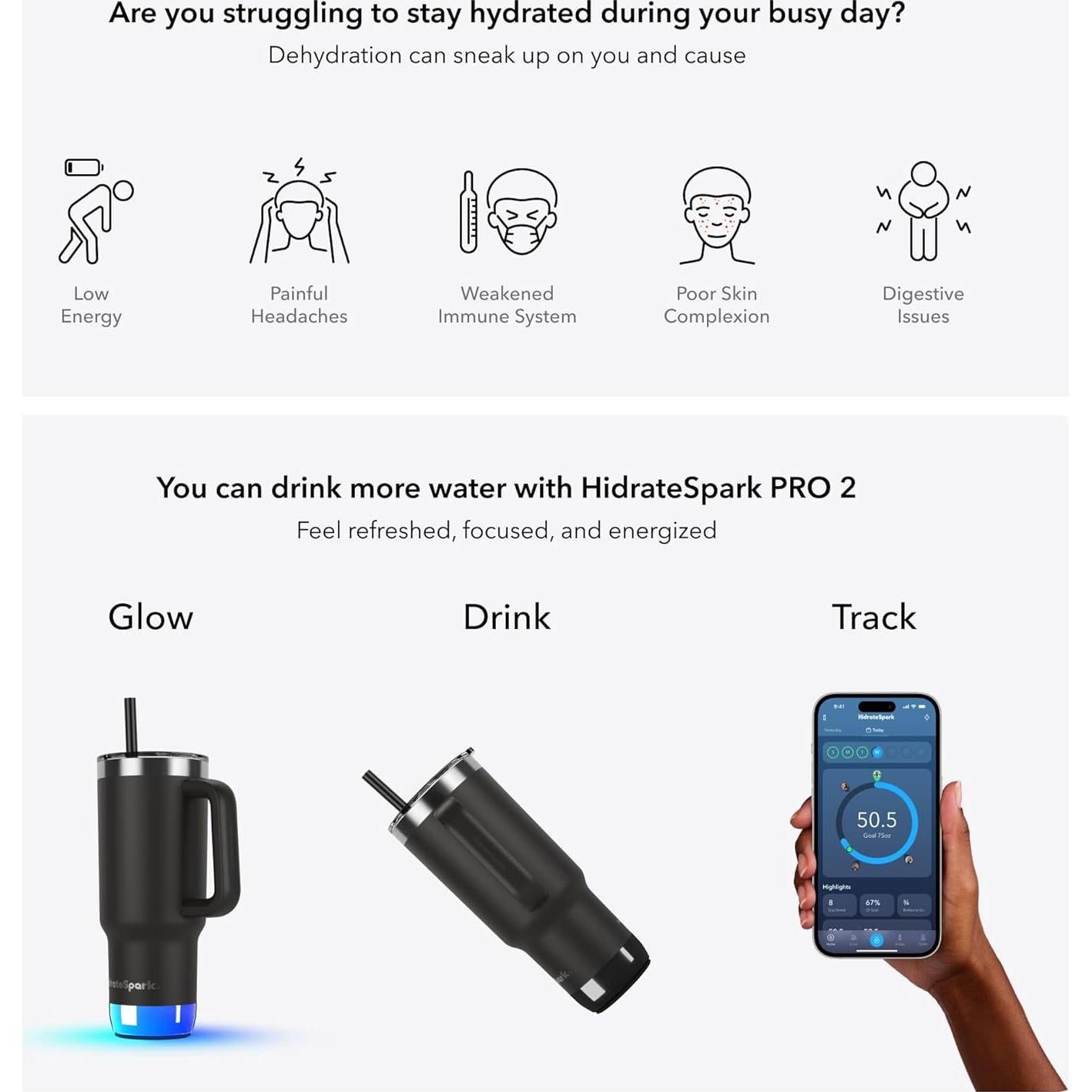 Hidrate Spark PRO 2 Taza Inteligente 887 ml Acero Inoxidable