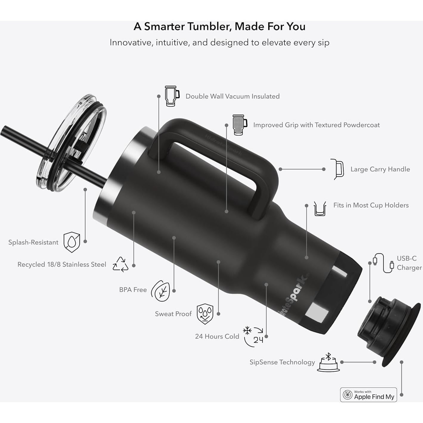 Hidrate Spark PRO 2 Taza Inteligente 887 ml Acero Inoxidable