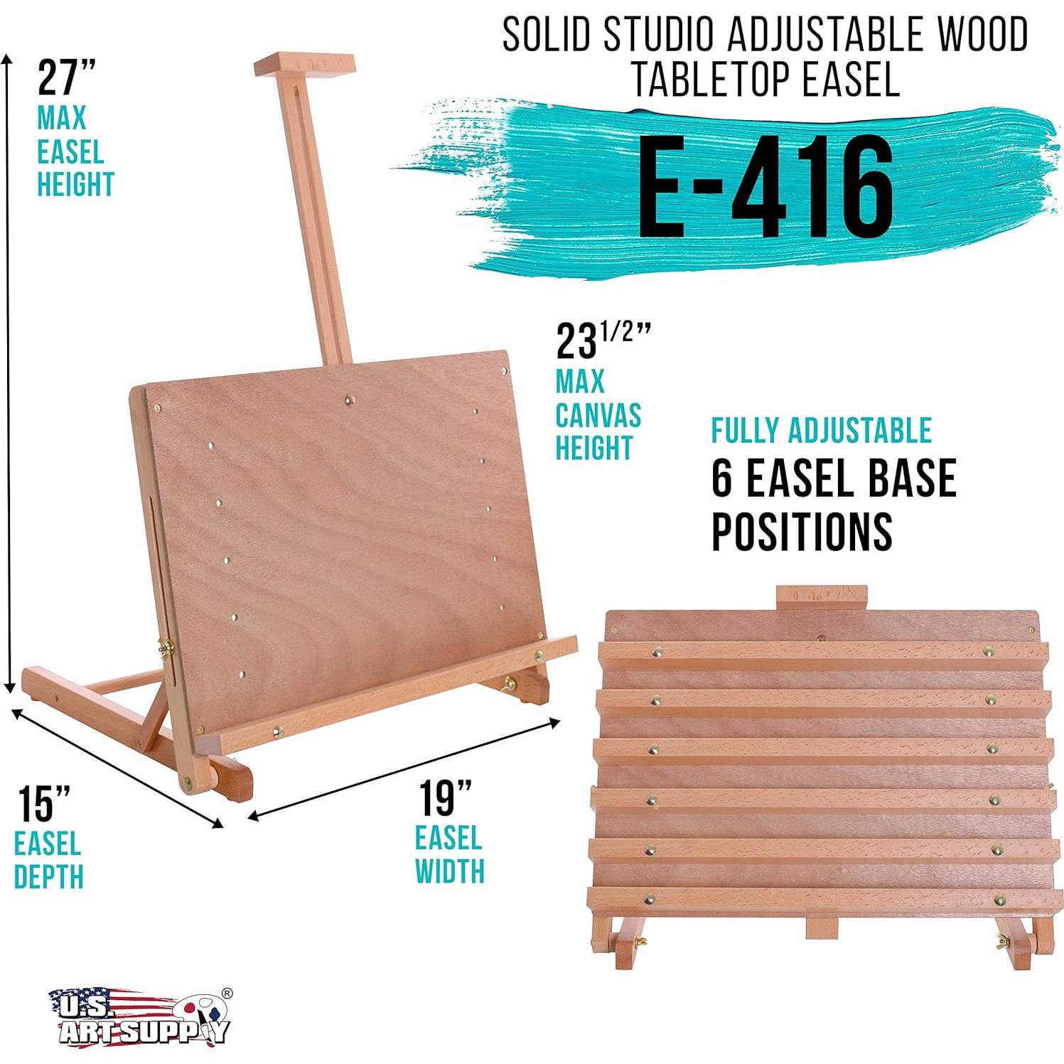 Caballete de Madera Sólida Suministro de Arte E-416 Ajustable