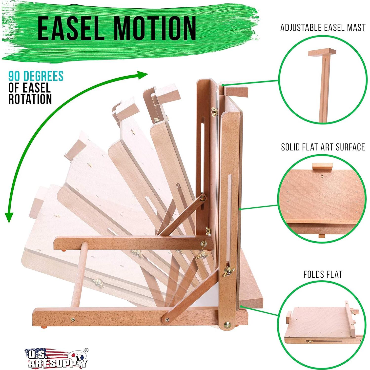 Caballete de Madera Sólida Suministro de Arte E-416 Ajustable