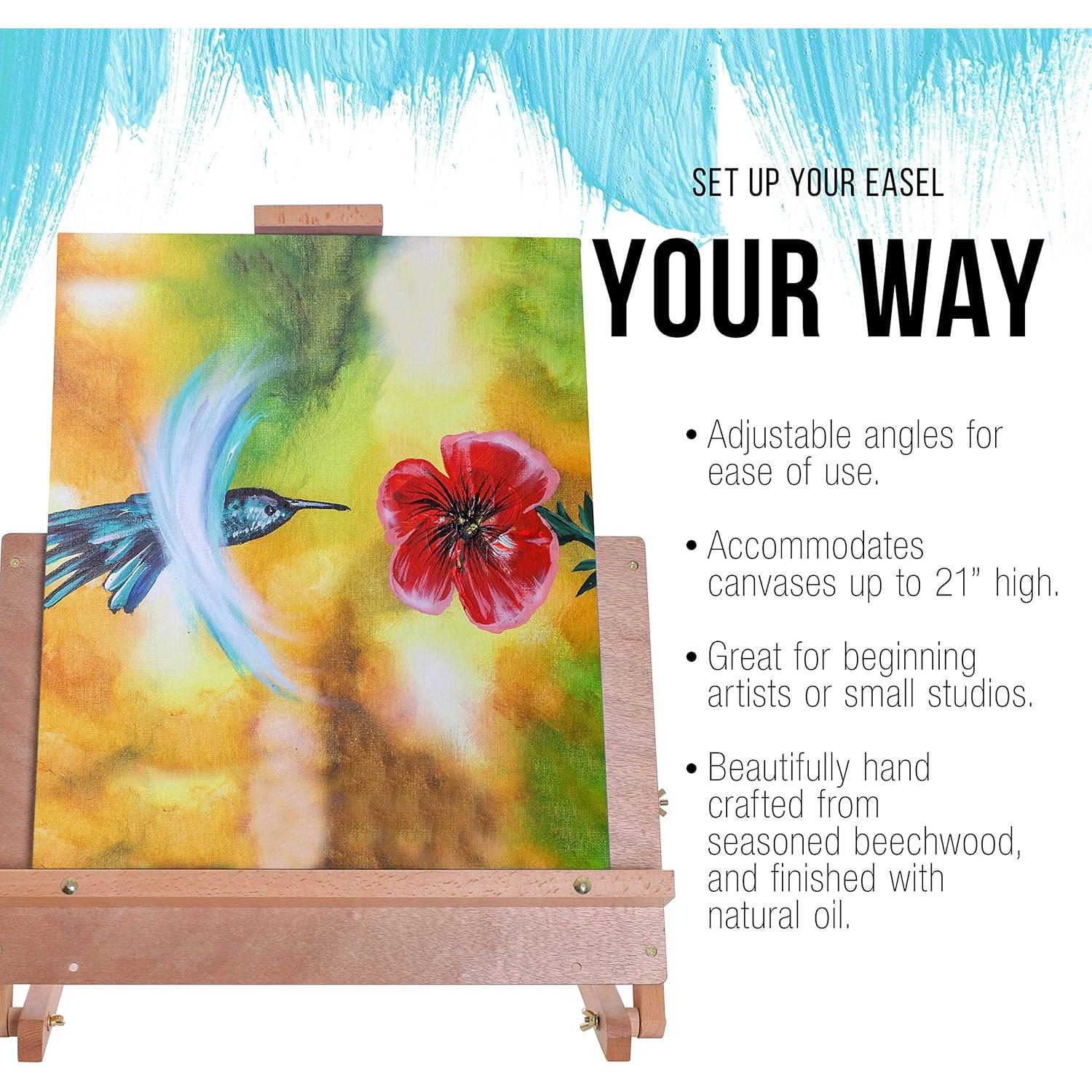 Caballete de Madera Sólida Suministro de Arte E-416 Ajustable