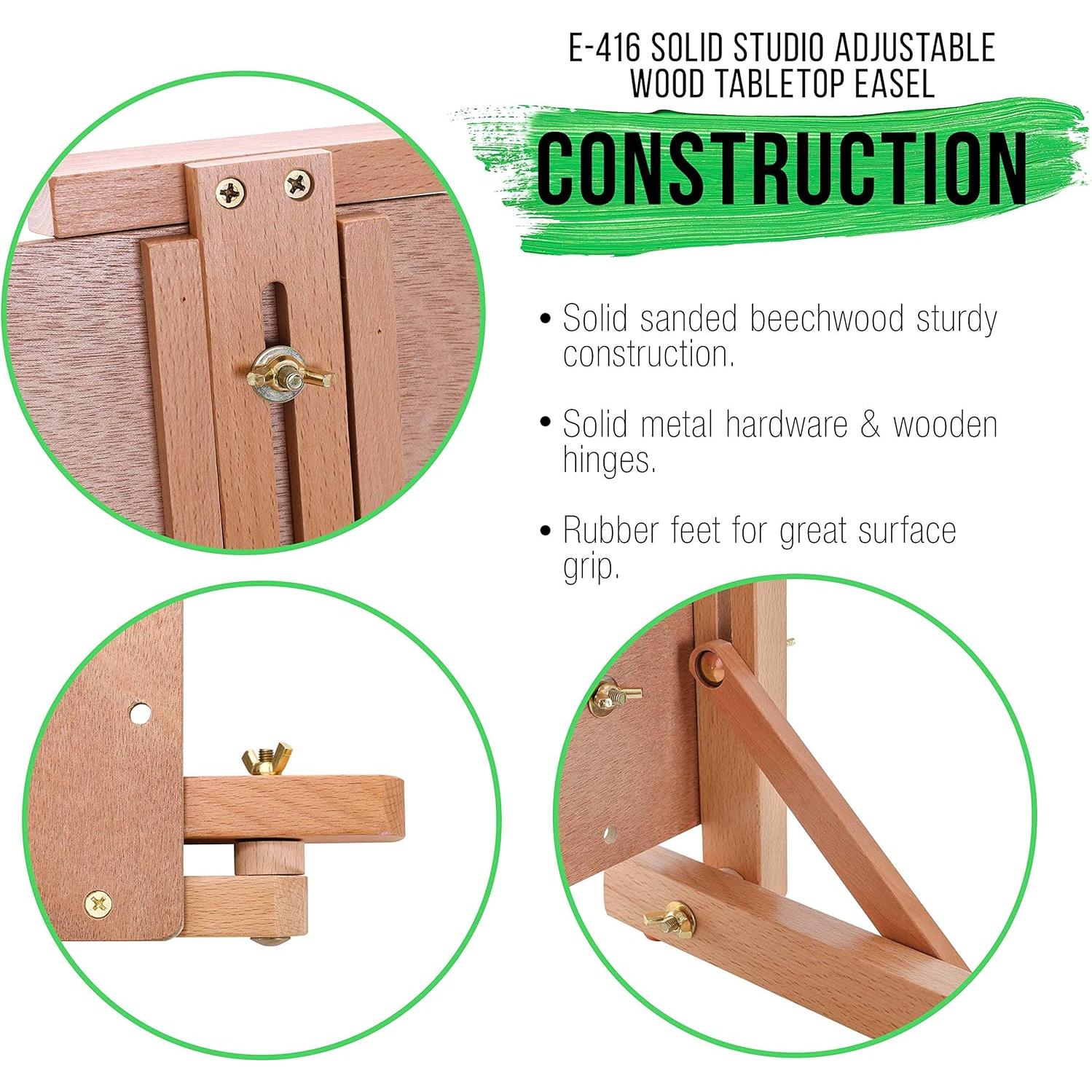 Caballete de Madera Sólida Suministro de Arte E-416 Ajustable