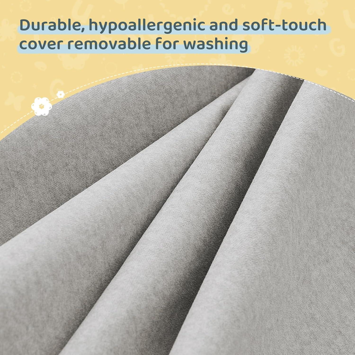 Cama de viaje para niños WeeGuruu 3 en 1, ceniza, 152x71 cm