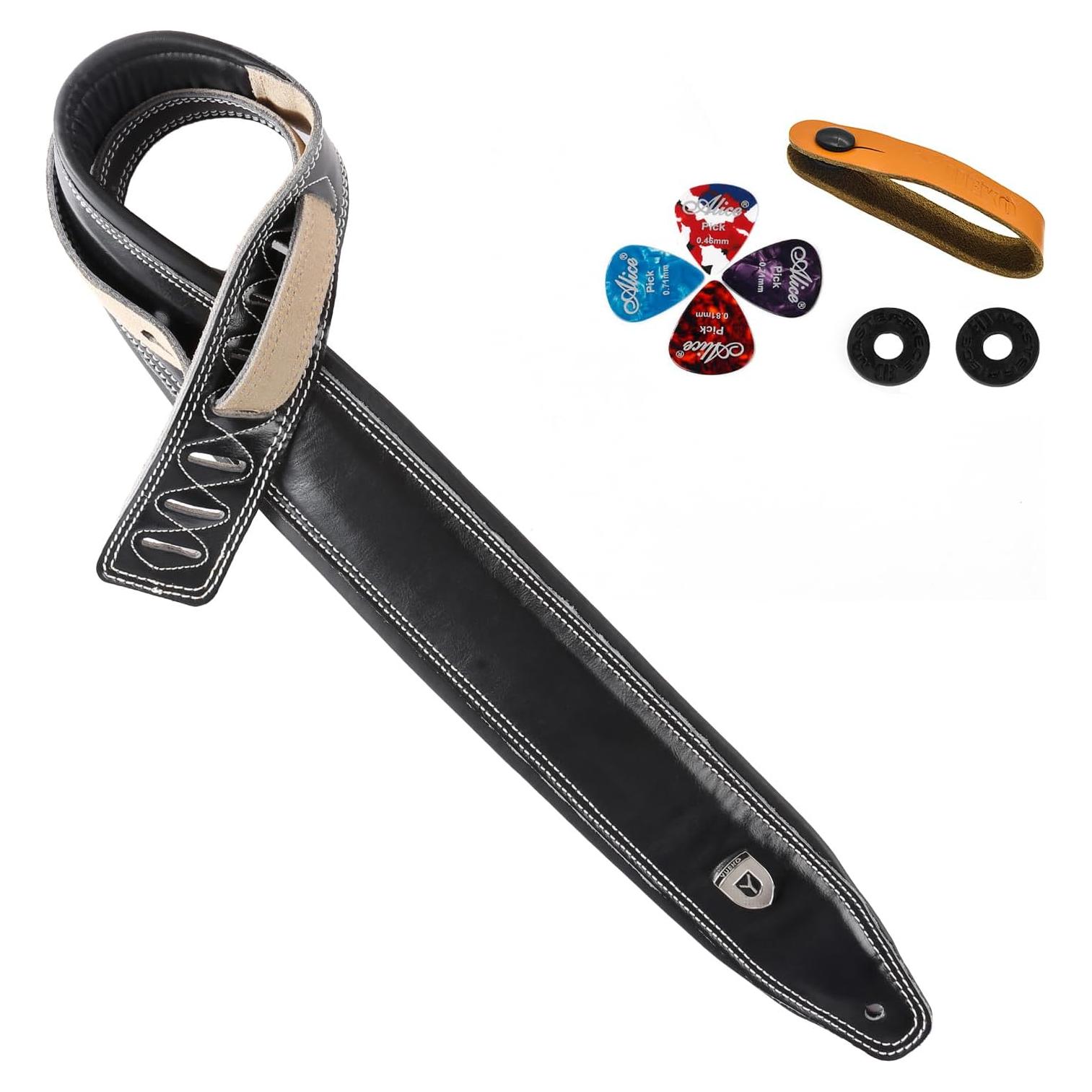 Correa de guitarra de cuero YUEKO con almohadilla 12mm