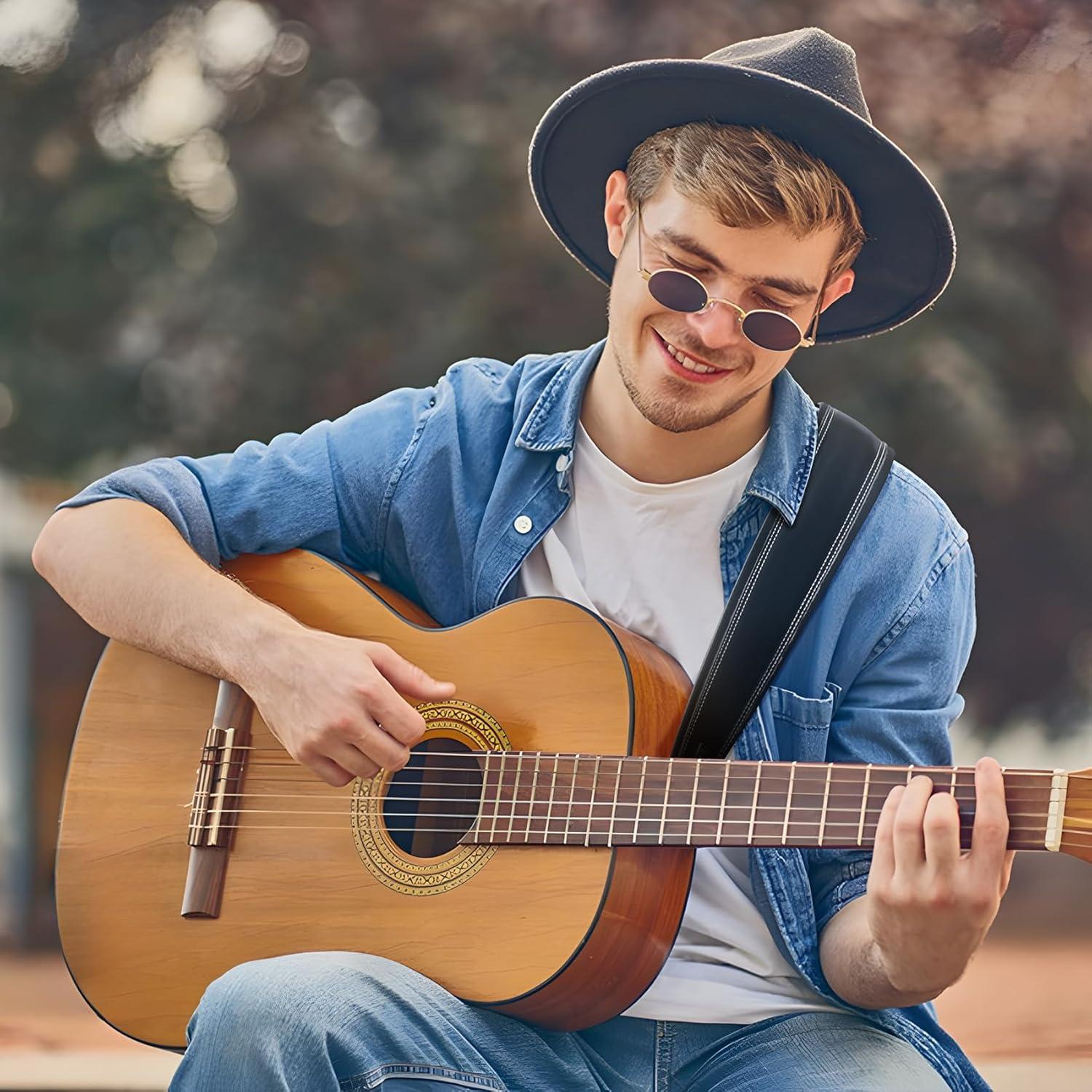 Correa de guitarra de cuero YUEKO con almohadilla 12mm