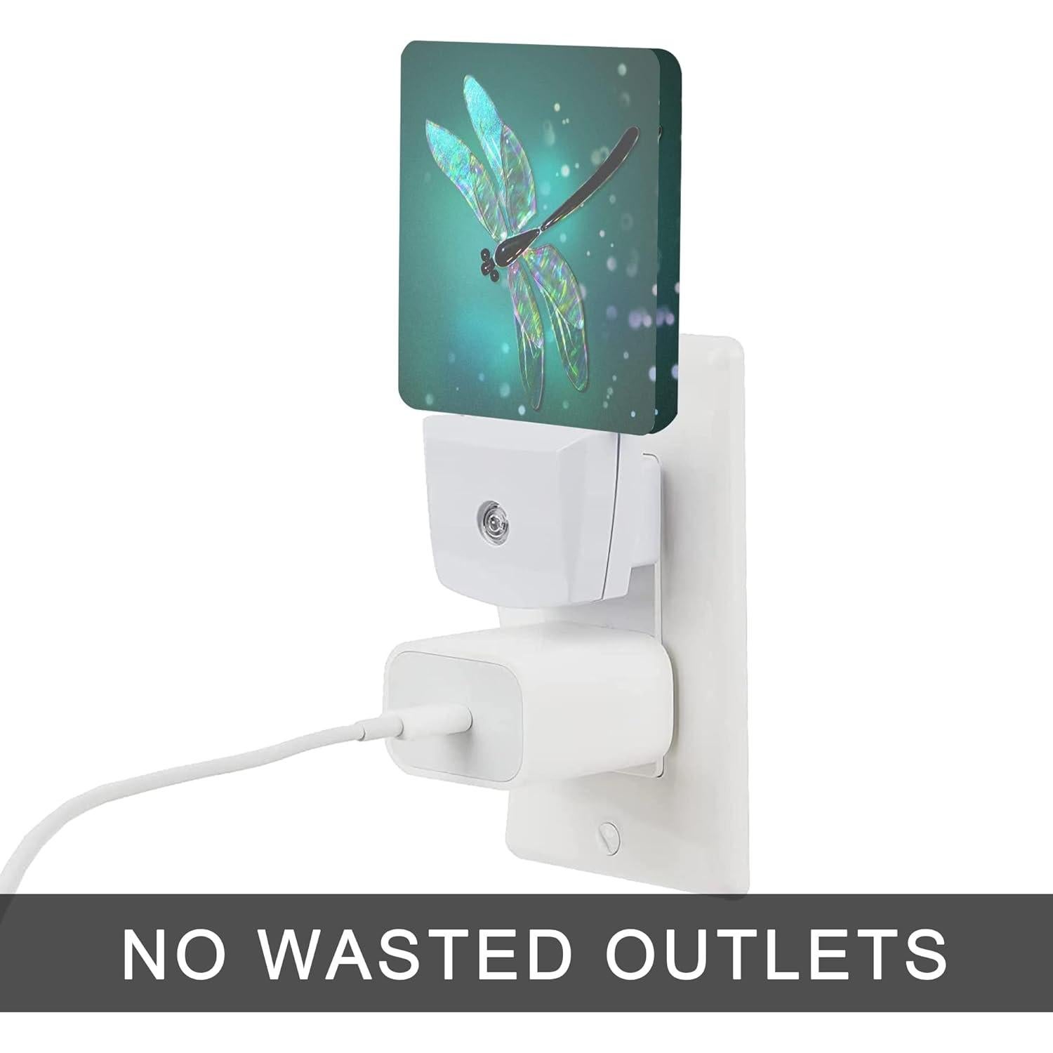 Luz Nocturna Libélula Oeaskly 11.5x7.5x5 cm con Sensor