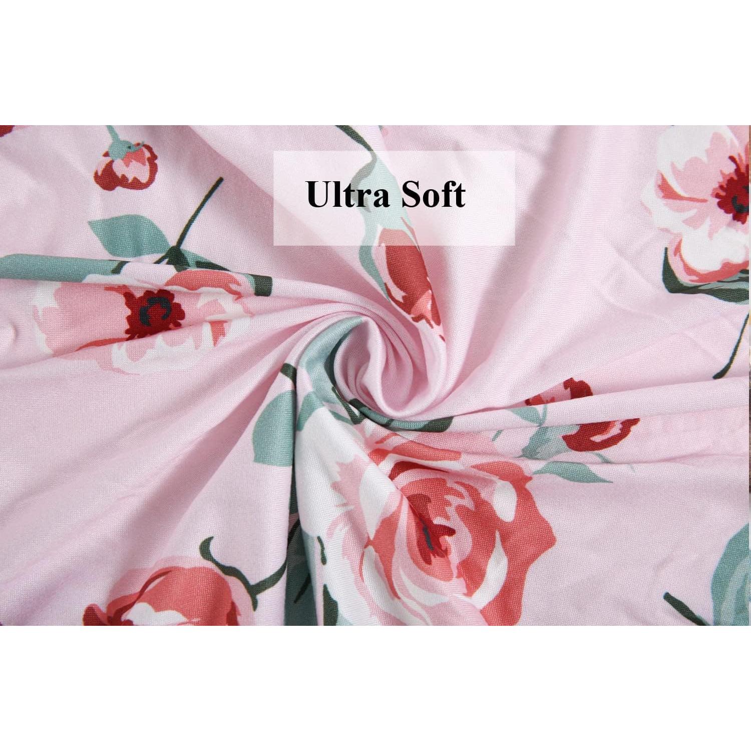 Sábanas para Cuna Tontukatu Pack de 4 Floral/Rosa 88.90x53.34 cm