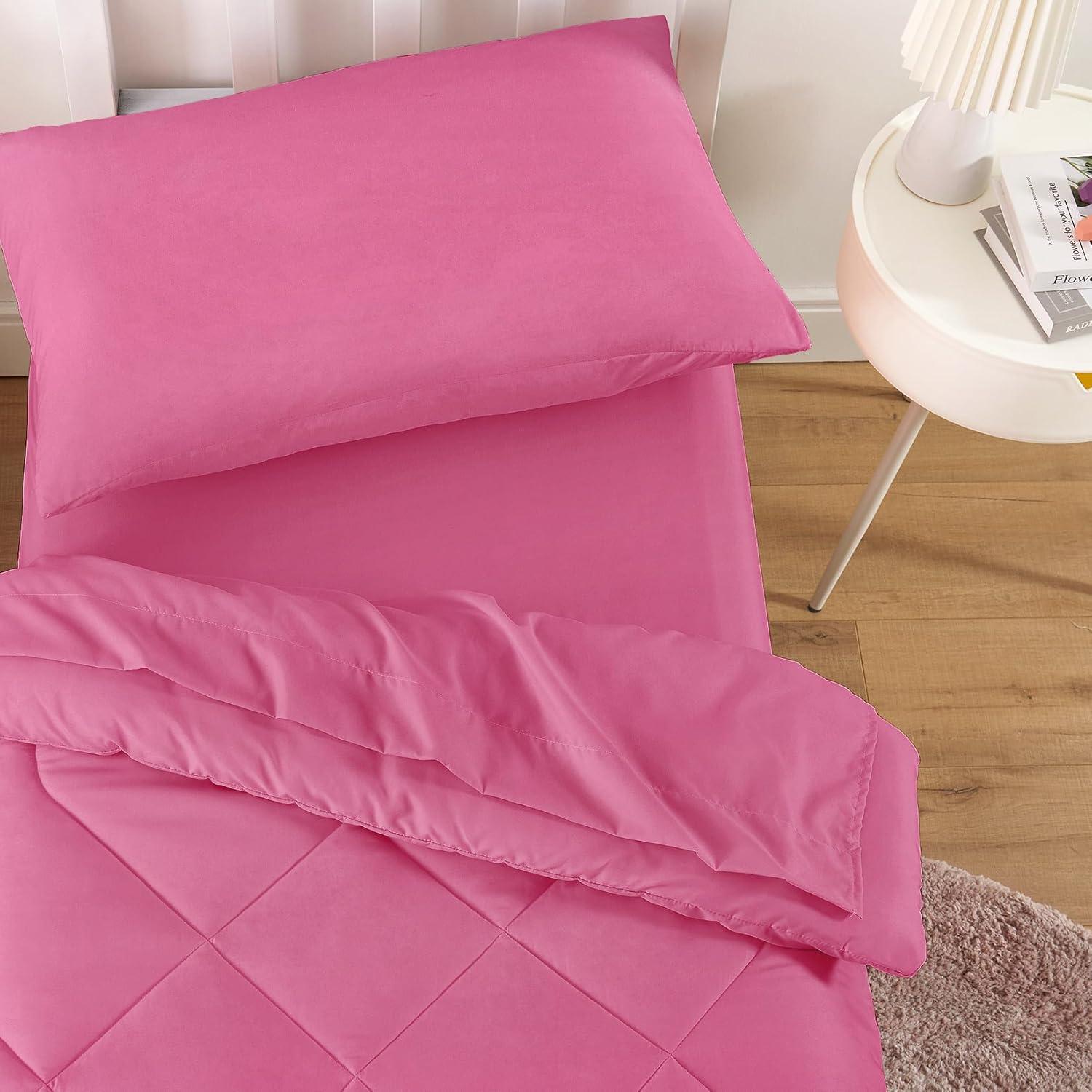 Juego de Ropa de Cama para Niños Despertar En Nube 4 Piezas Rosa