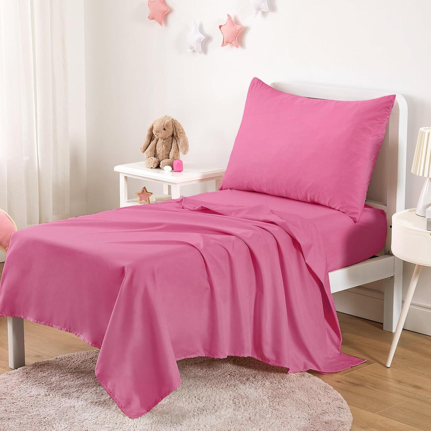 Juego de Ropa de Cama para Niños Despertar En Nube 4 Piezas Rosa