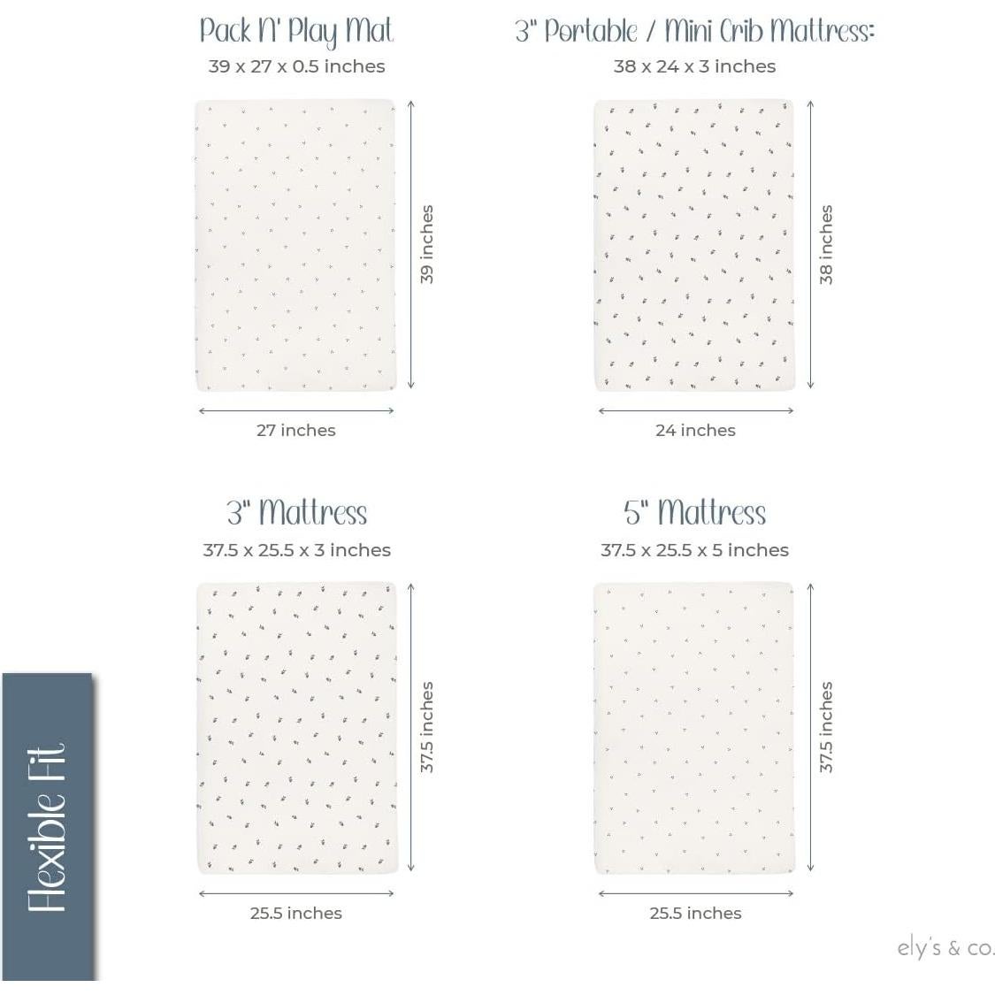 Sábanas Ajustadas Impermeables Ely's & Co. para Cuna Mini 96.5x61cm