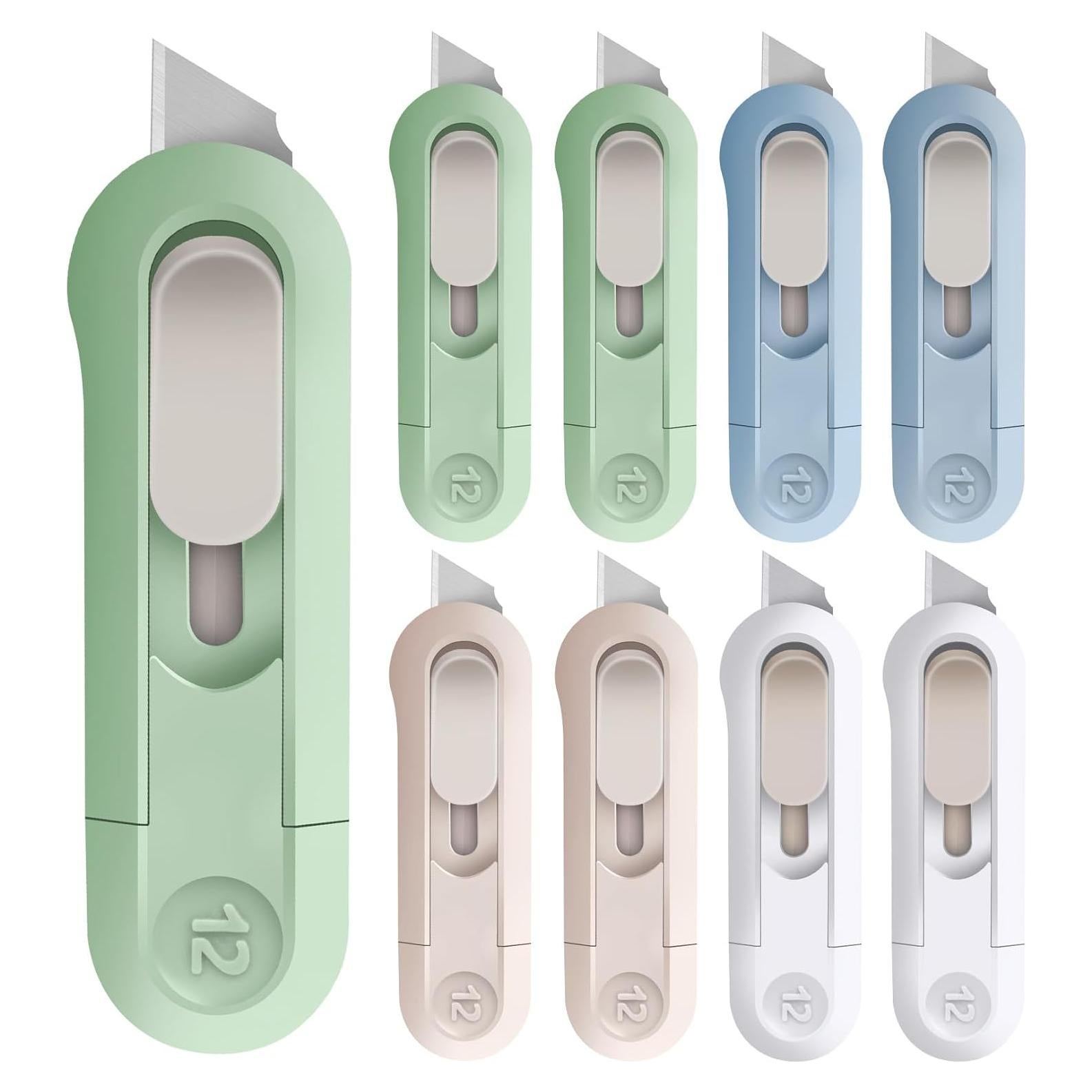 Cuchillos Utilitarios Retráctiles DIYSELF - 8 Paquete, Acero Inoxidable