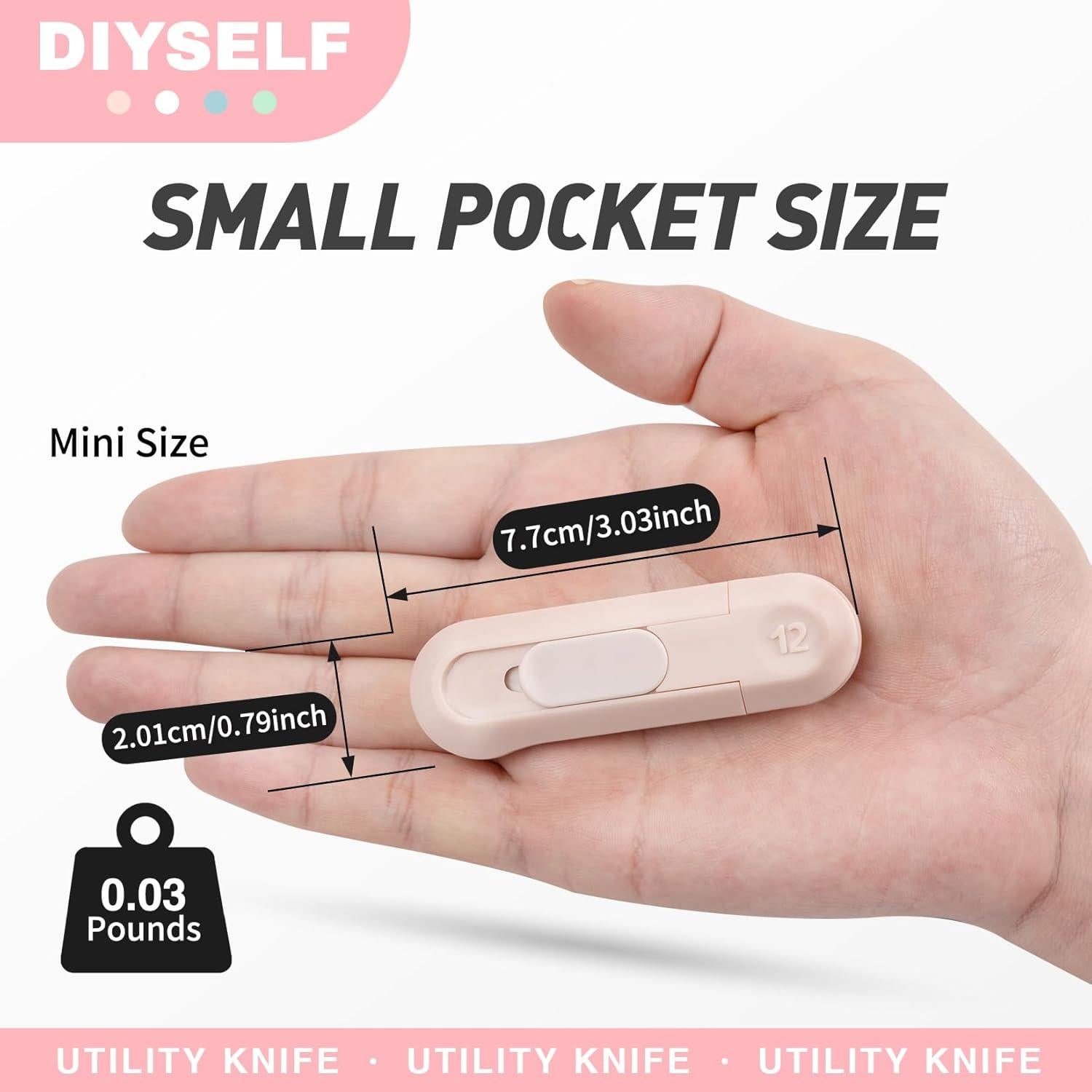 Cuchillos Utilitarios Retráctiles DIYSELF - 8 Paquete, Acero Inoxidable