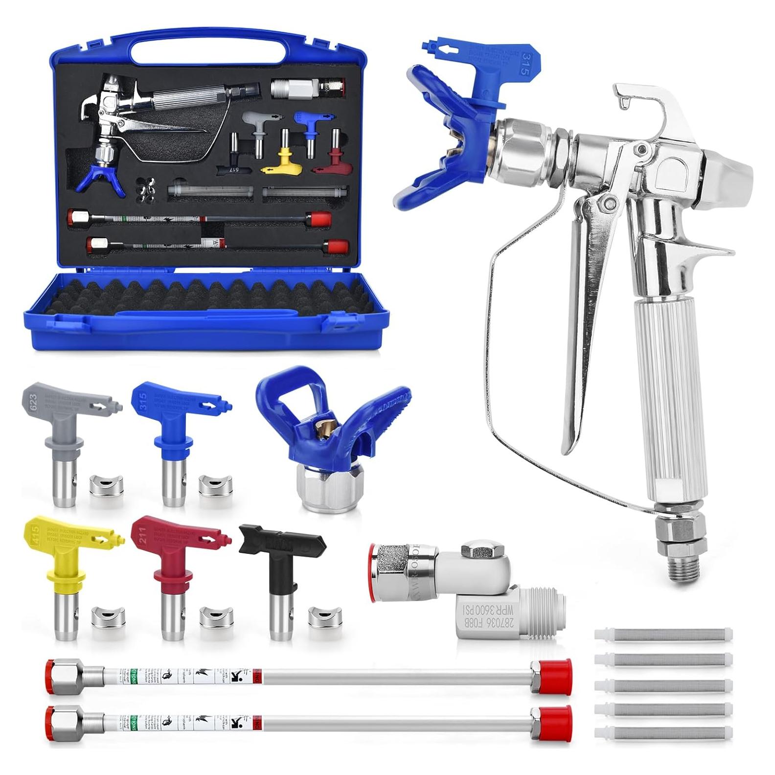 Kit de Pistola Pulverizadora Sin Aire Dent-de-lion 16 Piezas 3600 PSI