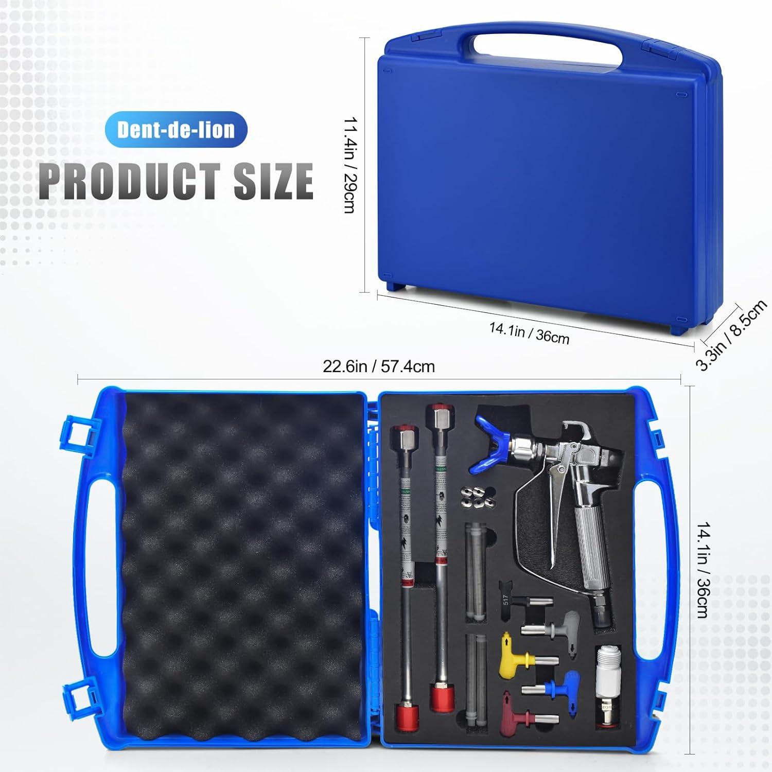 Kit de Pistola Pulverizadora Sin Aire Dent-de-lion 16 Piezas 3600 PSI