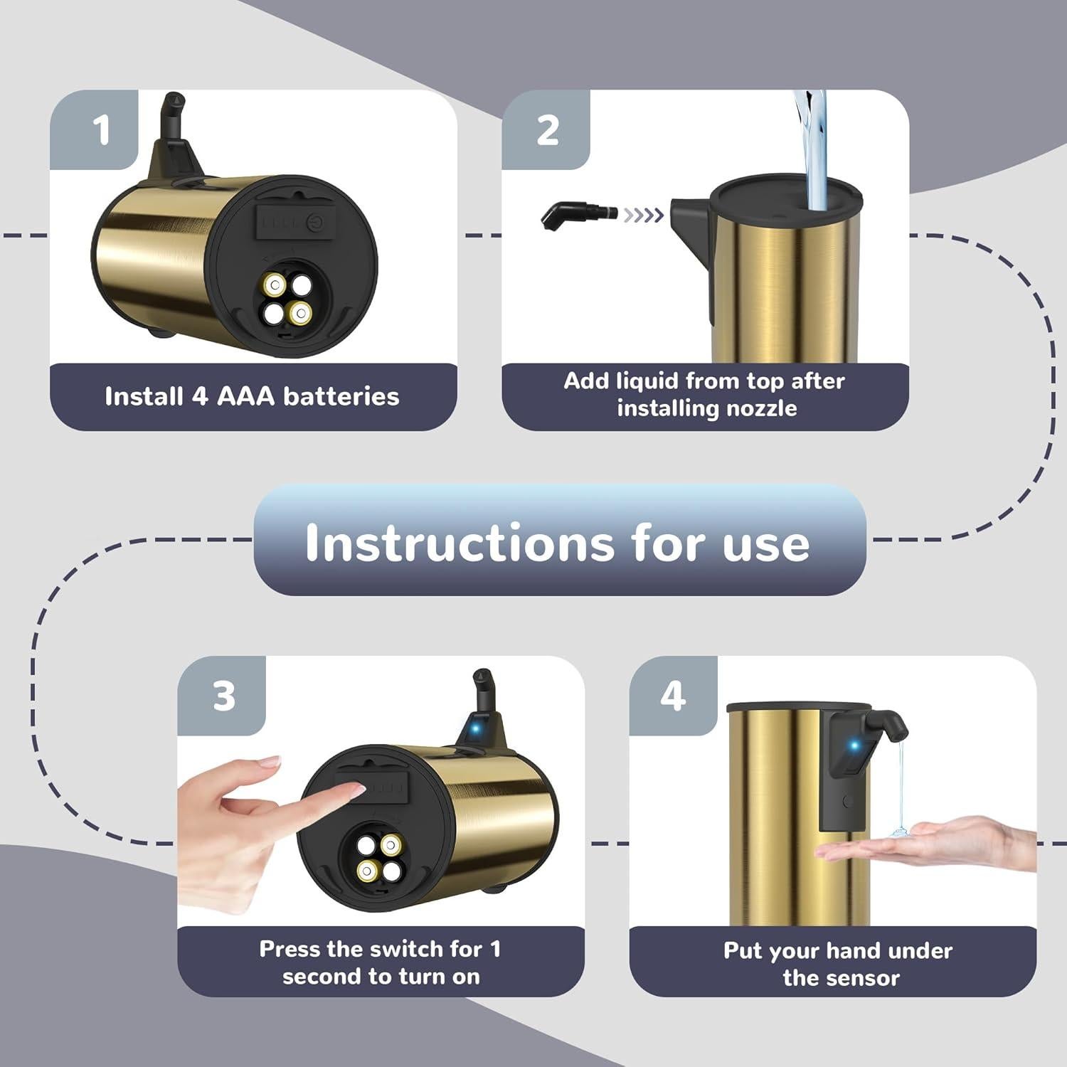 Dispensador de Jabón Automático Inoxidable Invocar a los Elfos 350ml