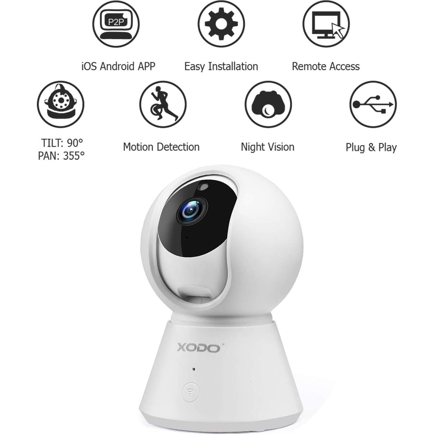 Cámara de Seguridad Inalámbrica Xodo E6 1080P HD WiFi