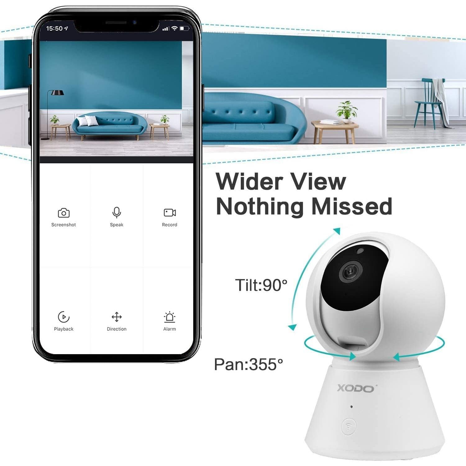 Cámara de Seguridad Inalámbrica Xodo E6 1080P HD WiFi