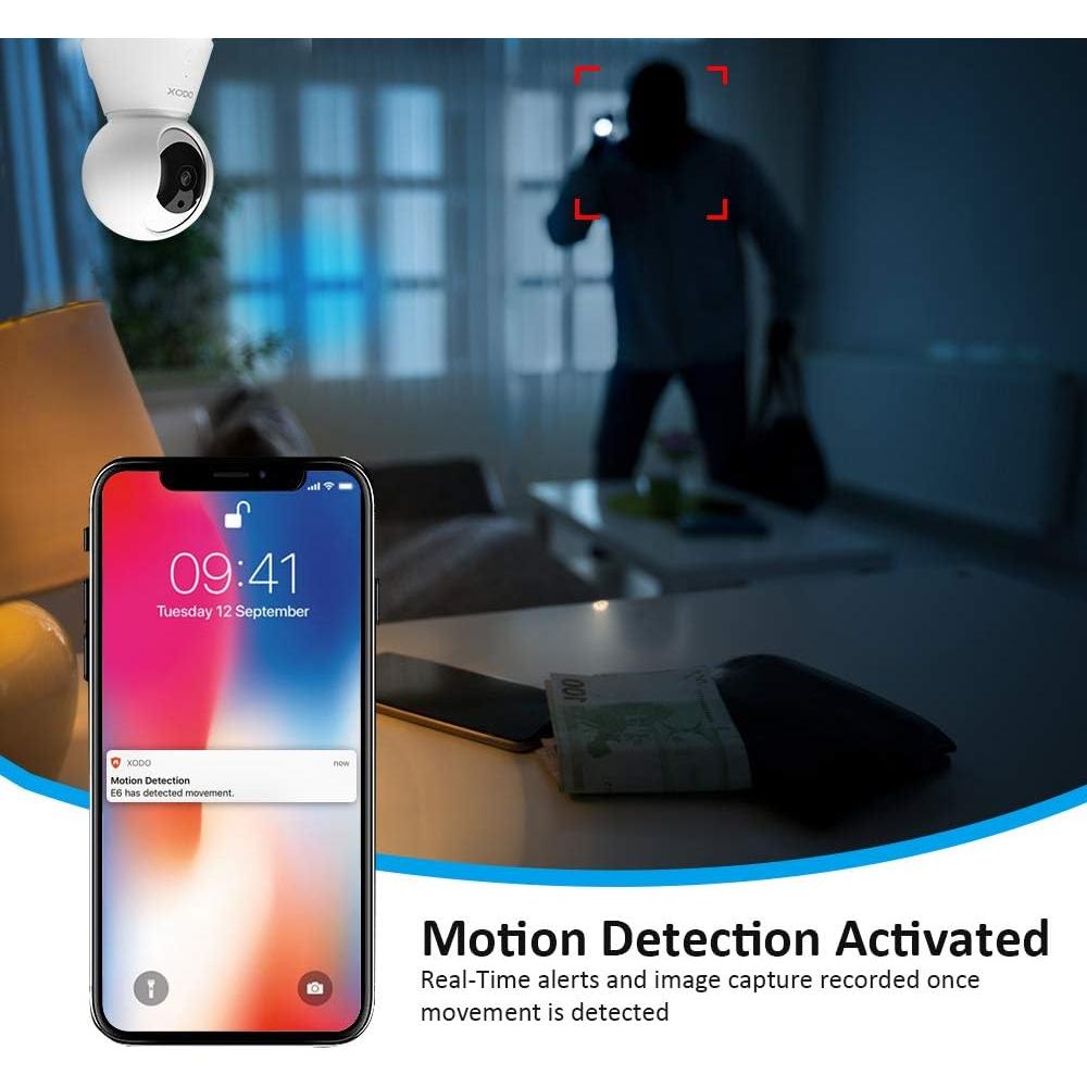 Cámara de Seguridad Inalámbrica Xodo E6 1080P HD WiFi