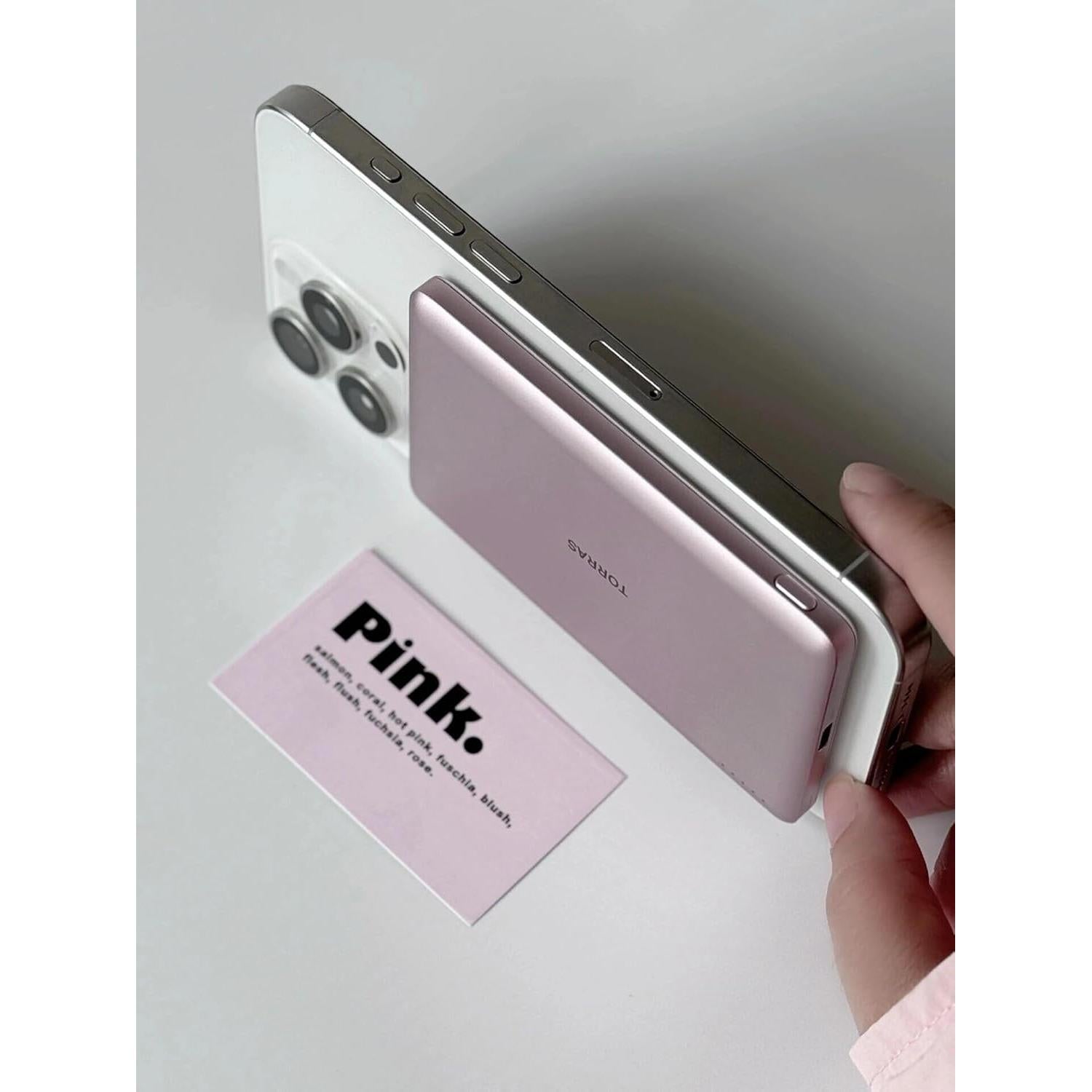 Cargador Portátil Inalámbrico TORRAS MiniMag 5000mAh Rosa