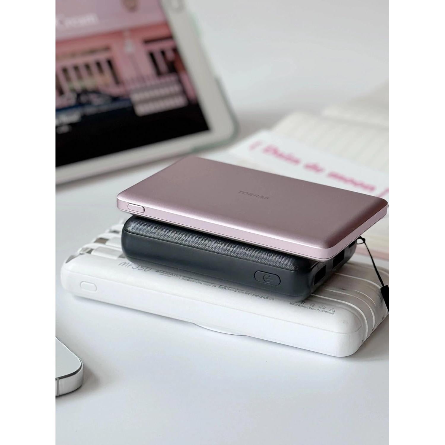 Cargador Portátil Inalámbrico TORRAS MiniMag 5000mAh Rosa