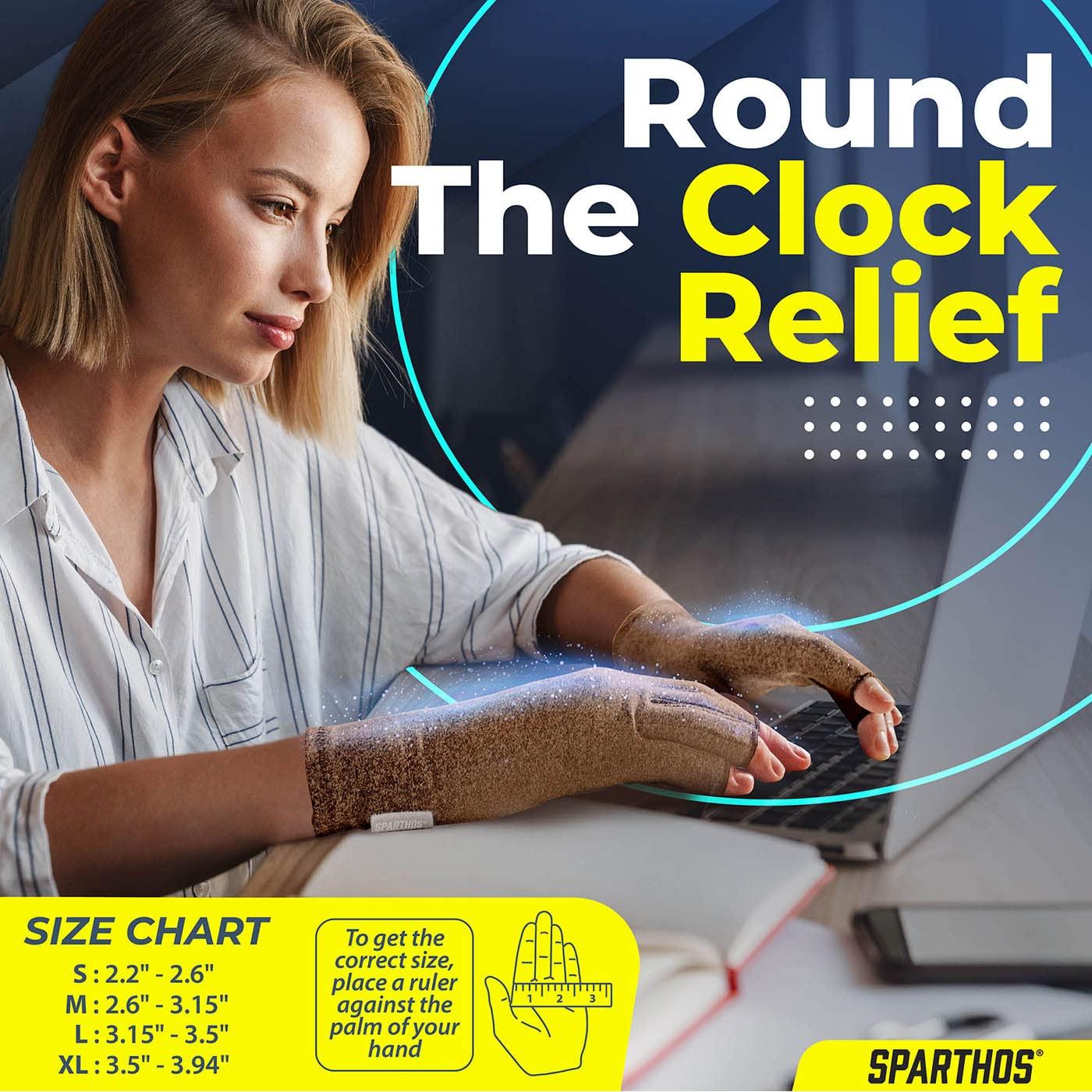 Guantes de Compresión para Artritis Sparthos - Beige Pequeño