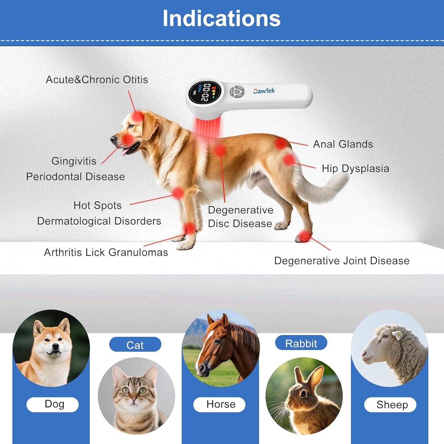 Dispositivo de Terapia con Láser Frío Dawfek HHL02 para Mascotas