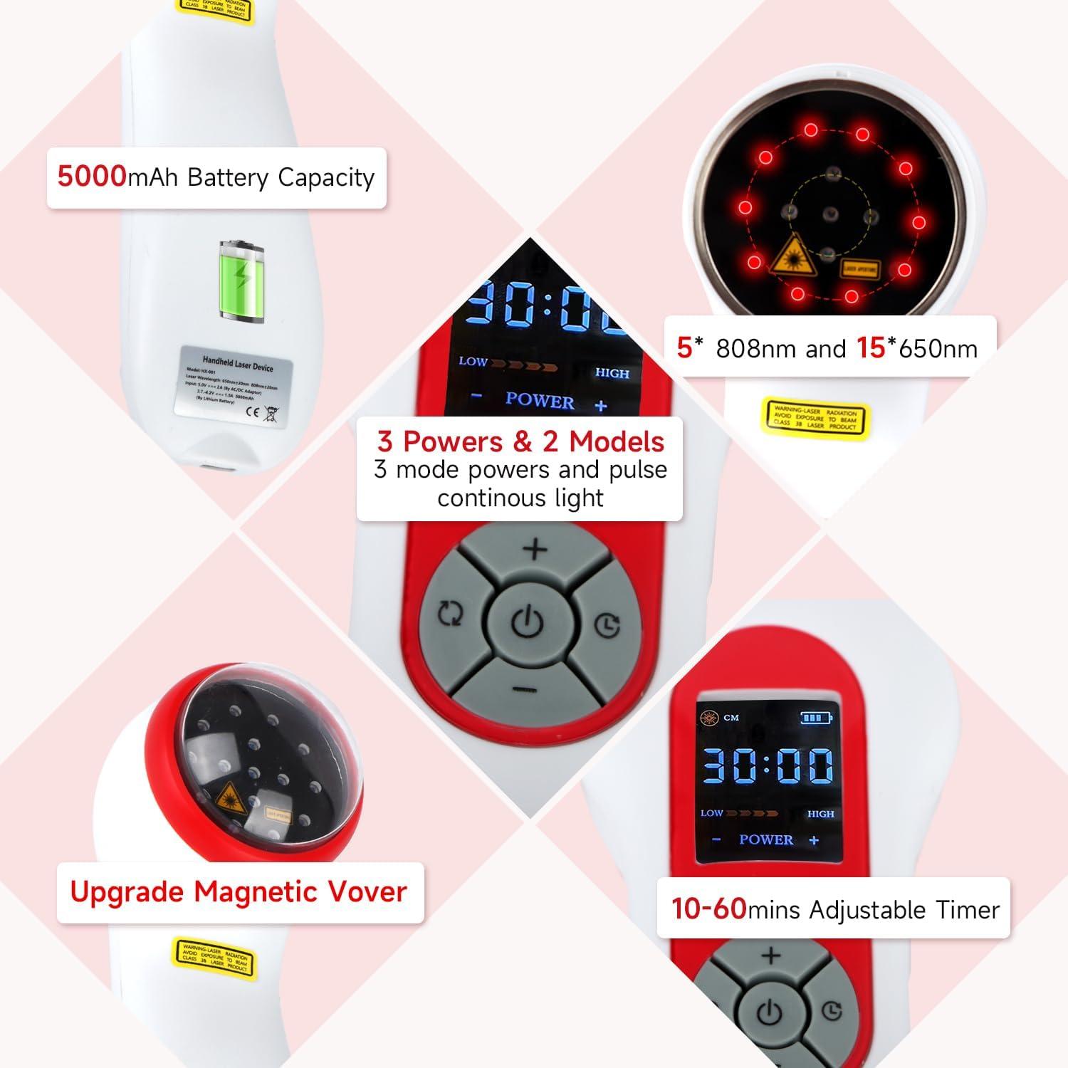 Dispositivo Terapia Luz Roja Ariysah 5000mAh Alivio Dolor